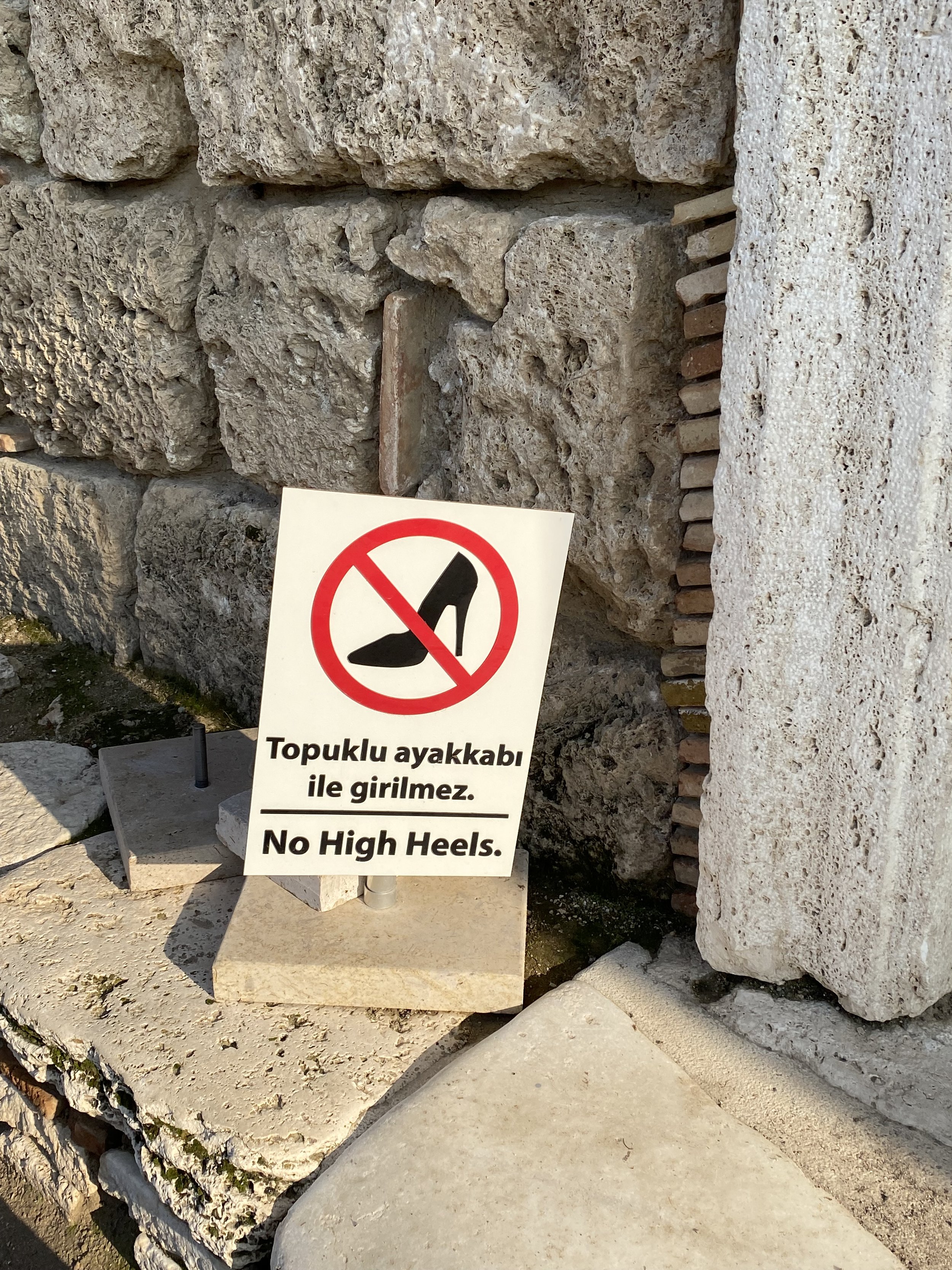  A warning sign amid the ruins of Laodicea.