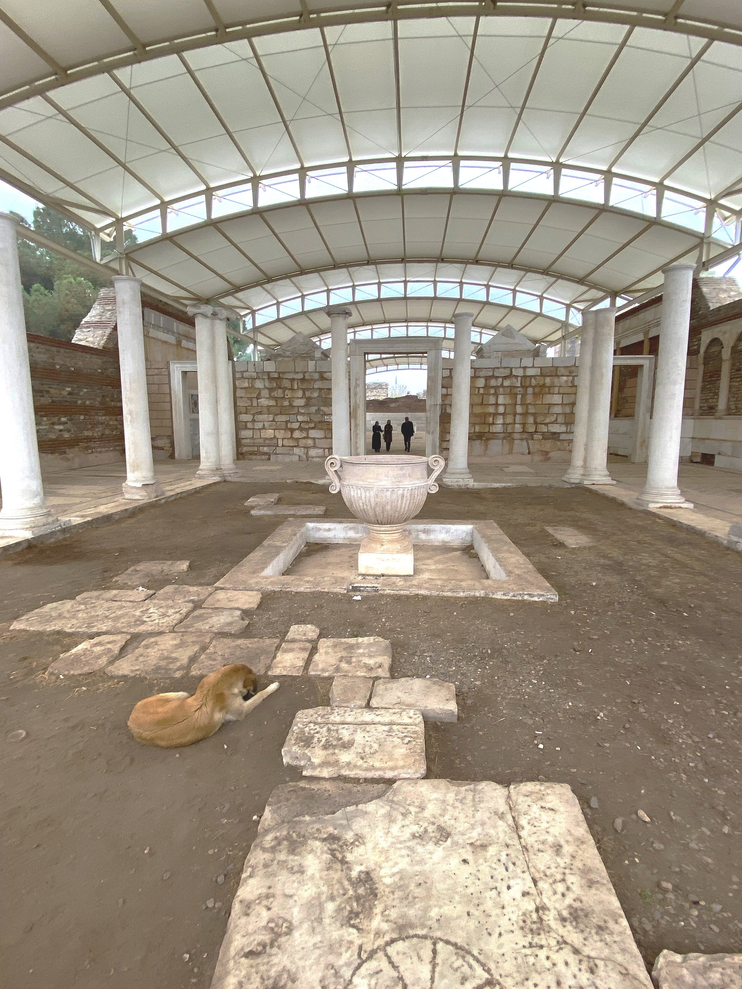 The forecourt of Sardis’ synagogue with a large fountain for ceremonial washing before prayers.