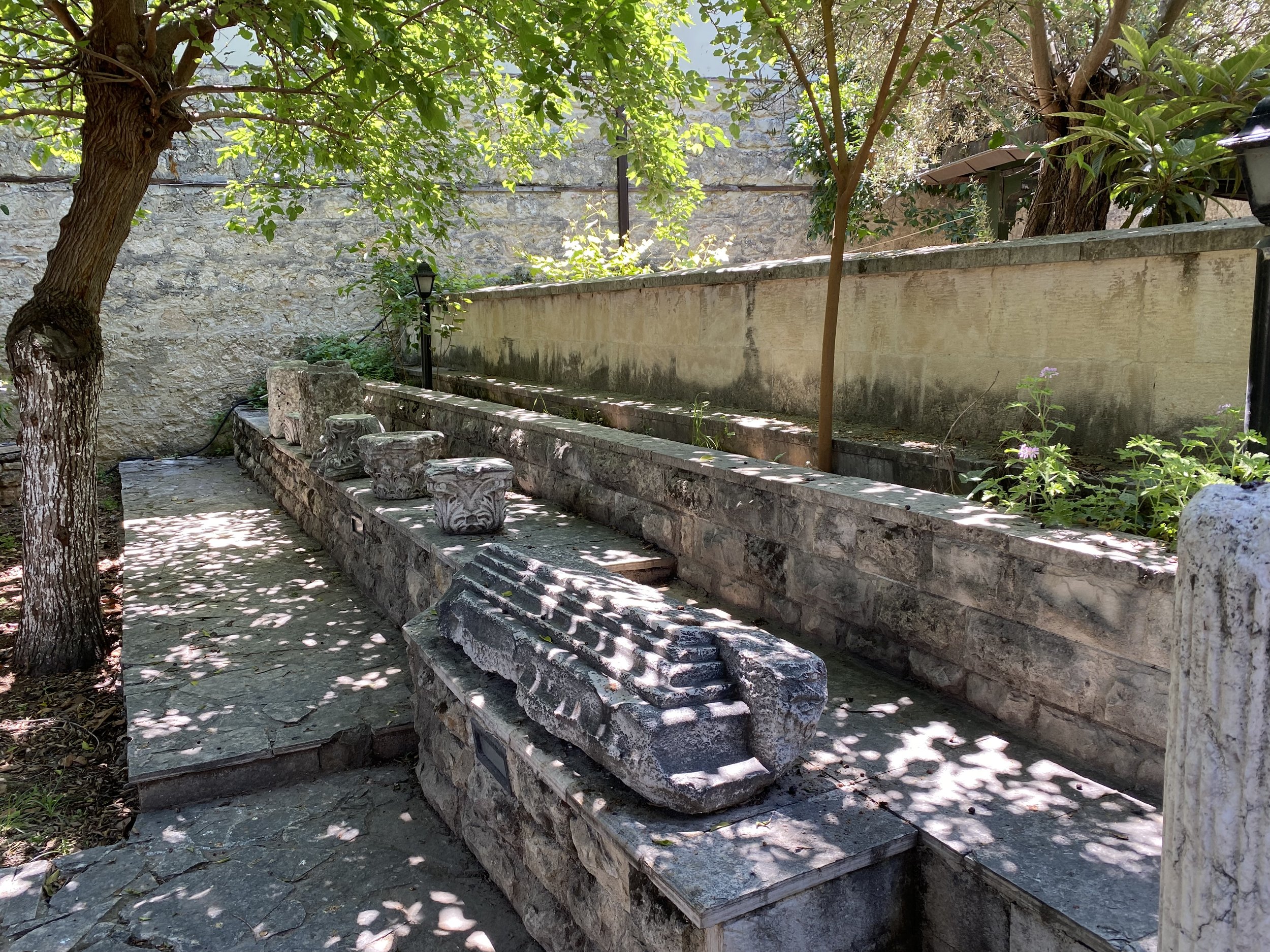  A shady garden in the courtyard of the St. Paul Memorial Museum in Tarsus.