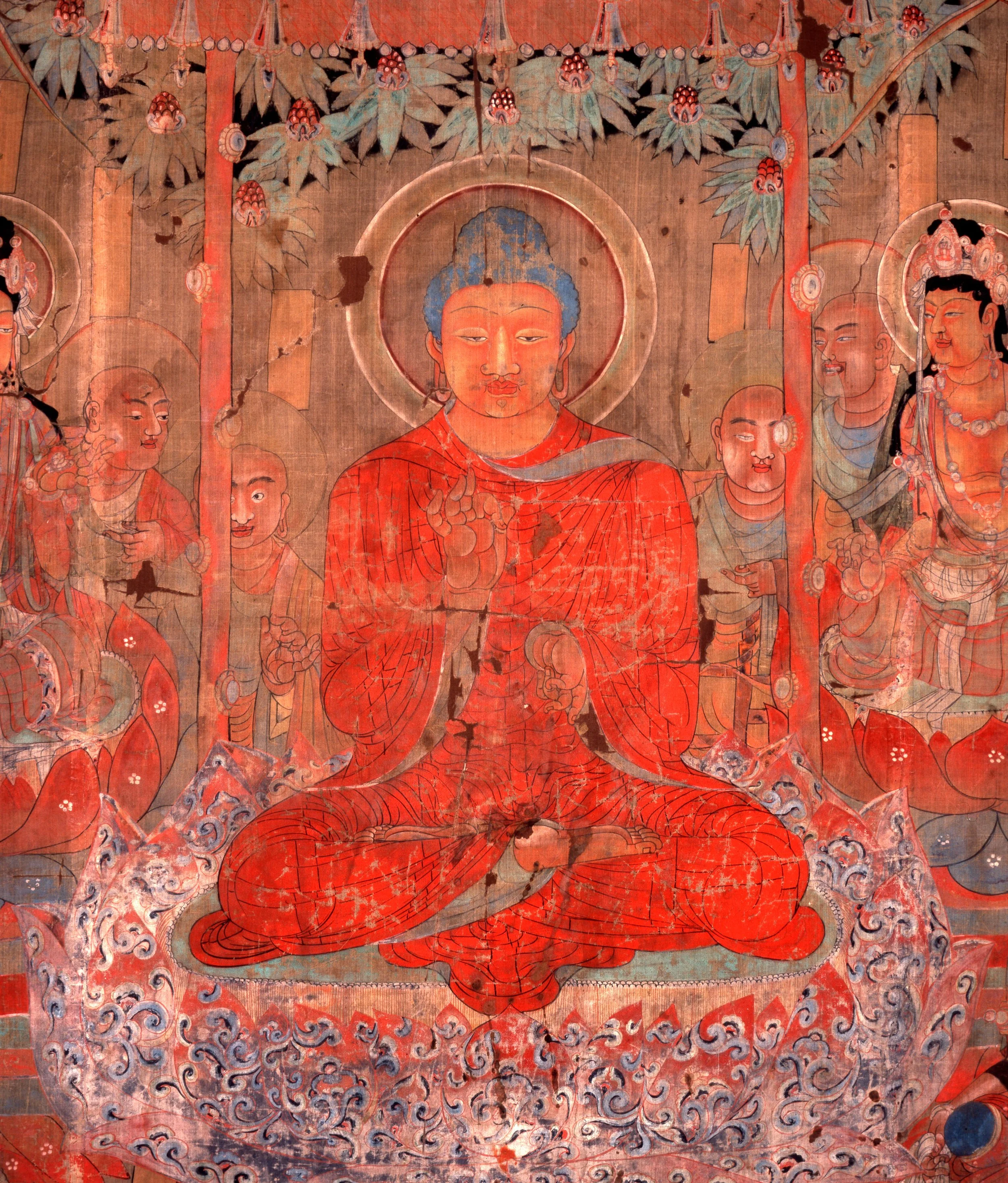 Silk watercolour painting of the Buddha, China, about AD 701–750 © The Trustees of the British Museum.jpg