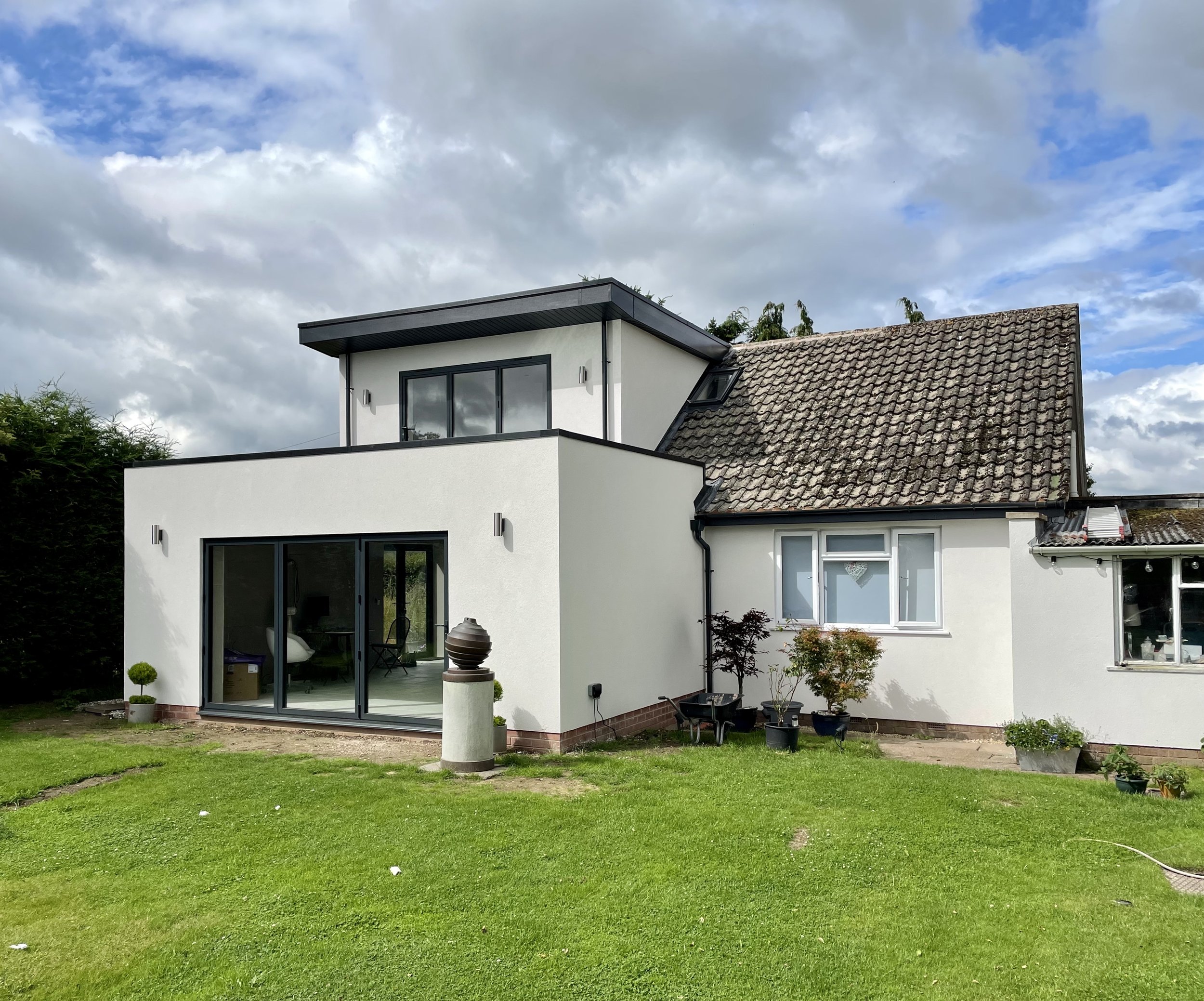 Contemporary ground and first floor rear extensions to existing bungalow in the Green Belt of Bobbington, near Kinver, Stourbridge