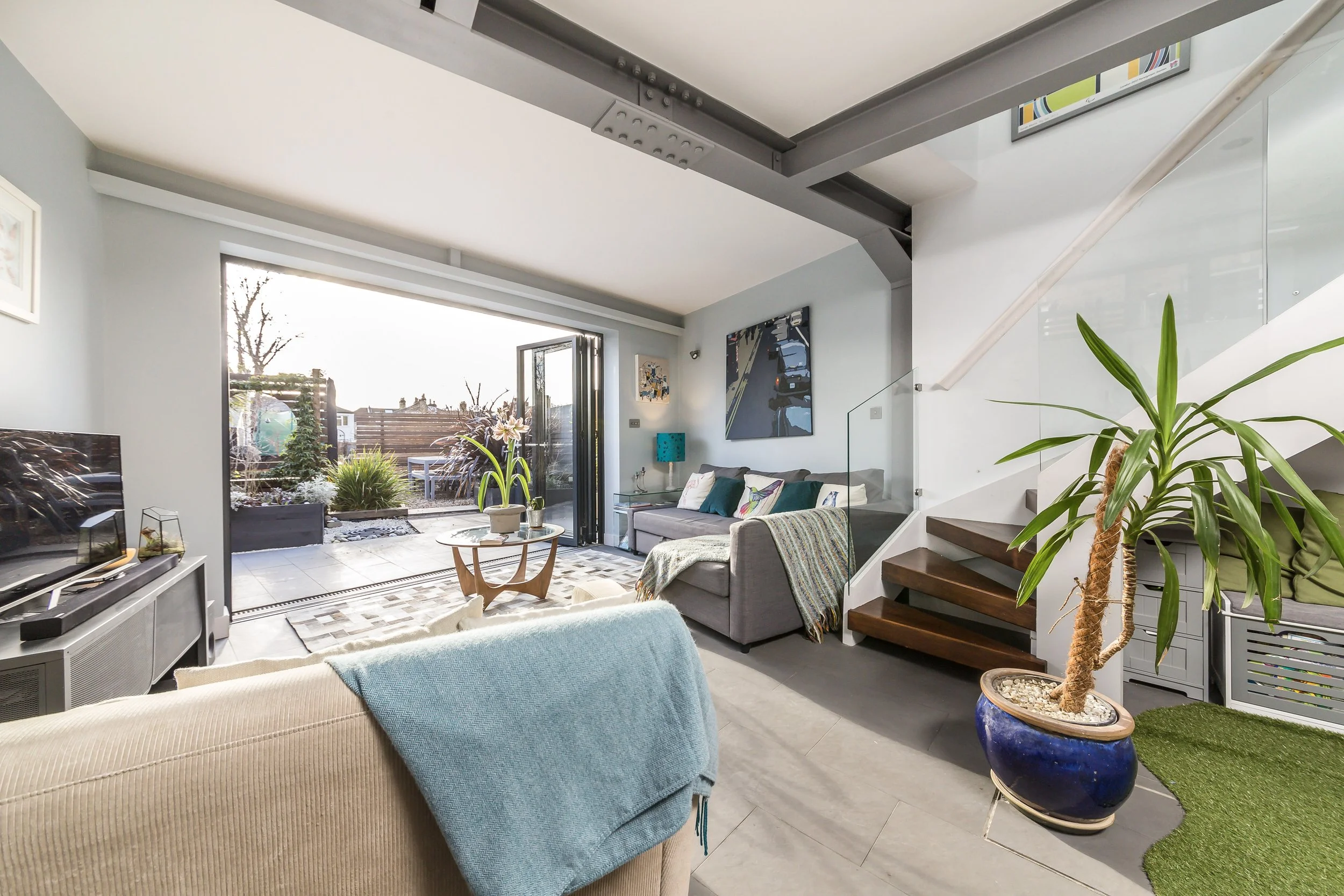 contemporary extensions with full house layout amendments at property in Streatham, London; interior design by client