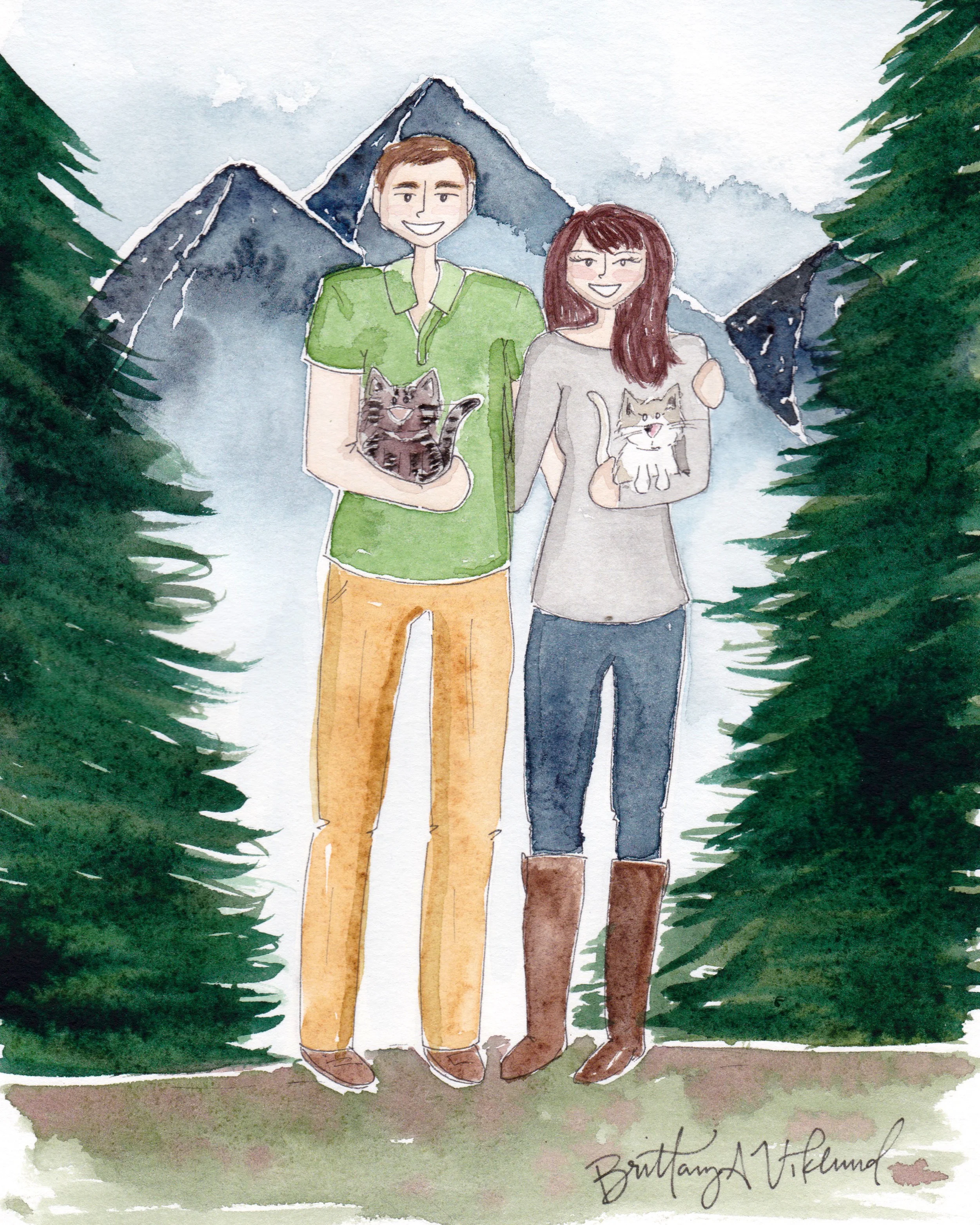 Brittany Viklund Illustration Oklahoma Editorial Artwork Custom Watercolor Interior Design Charlie and Colin.jpg