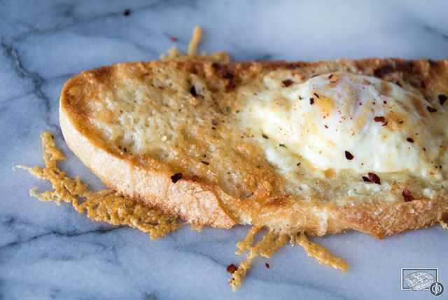 What are you cooking up for breakfast this weekend?  Try a twist on a classic, eggs in a basket with Parmesan cheese made with our Tuscan White #JessicasBrickOven #breakfastofchampions #eggsinabasket