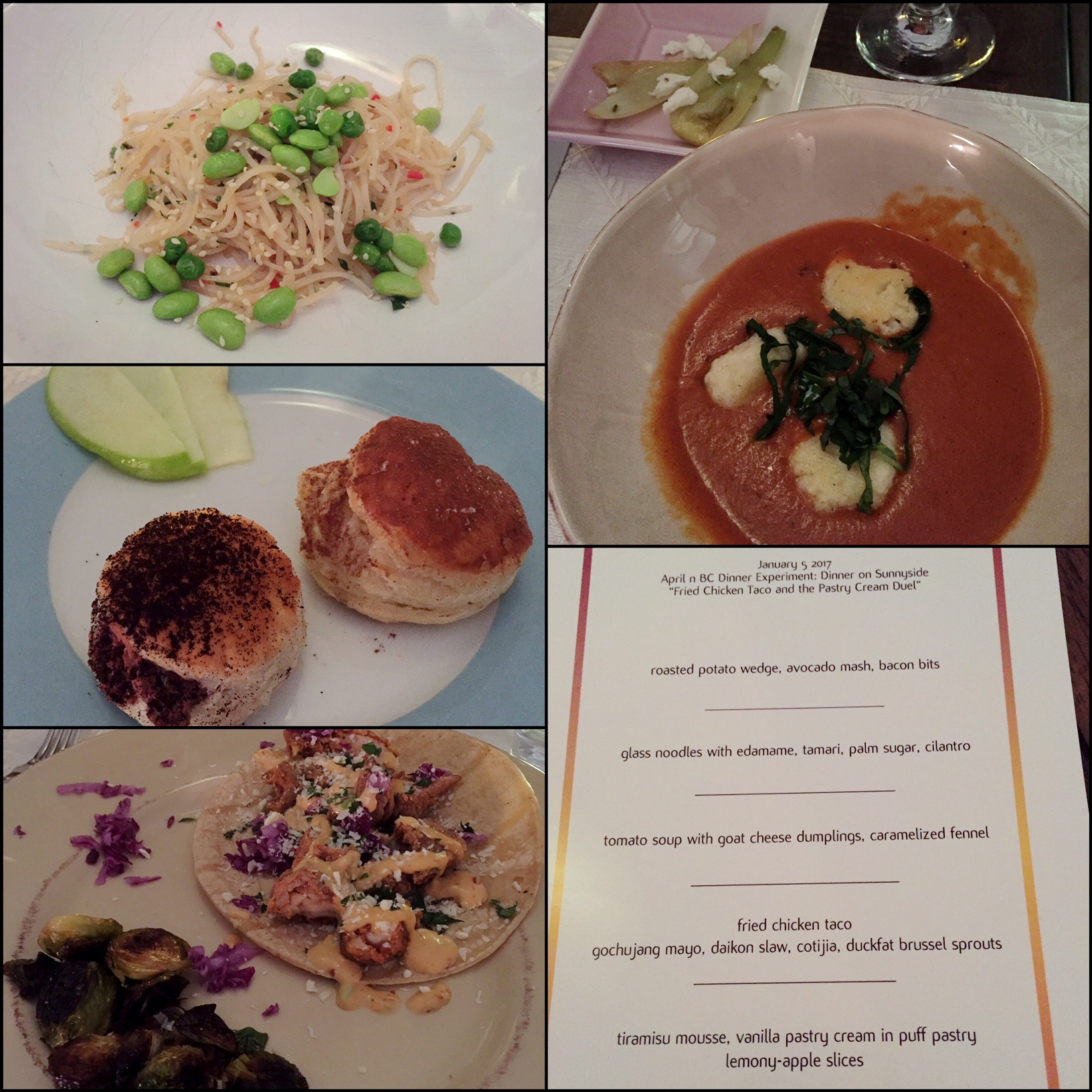 January 2017 Dinner 1 recap