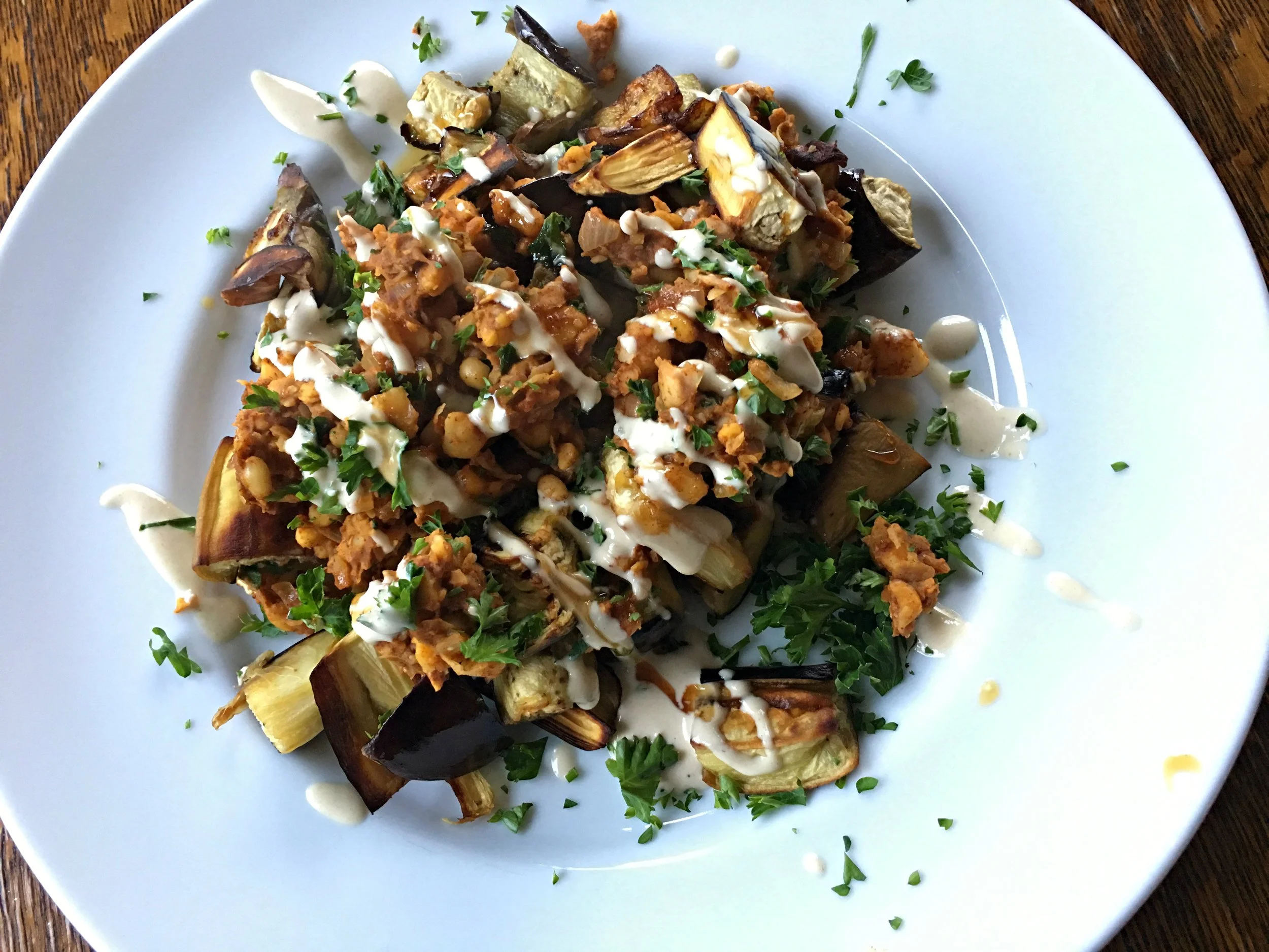 Vegan option made with chickpeas