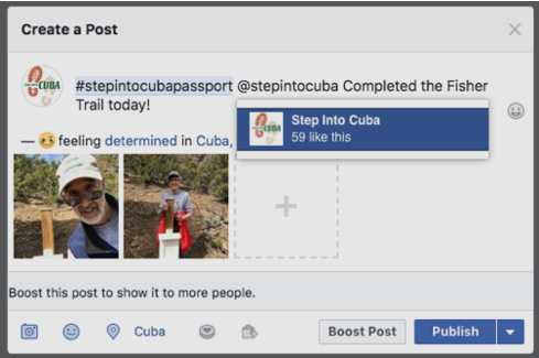 Example desktop Facebook post.