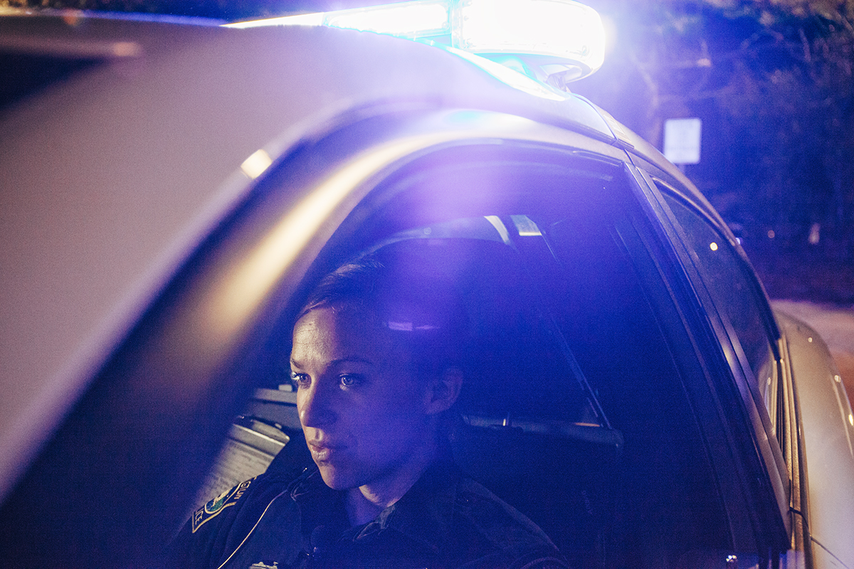Women on Patrol, recent assignment work for A&E, features female patrol officers during ride alongs in Wilmington, NC and Stockton, CA.