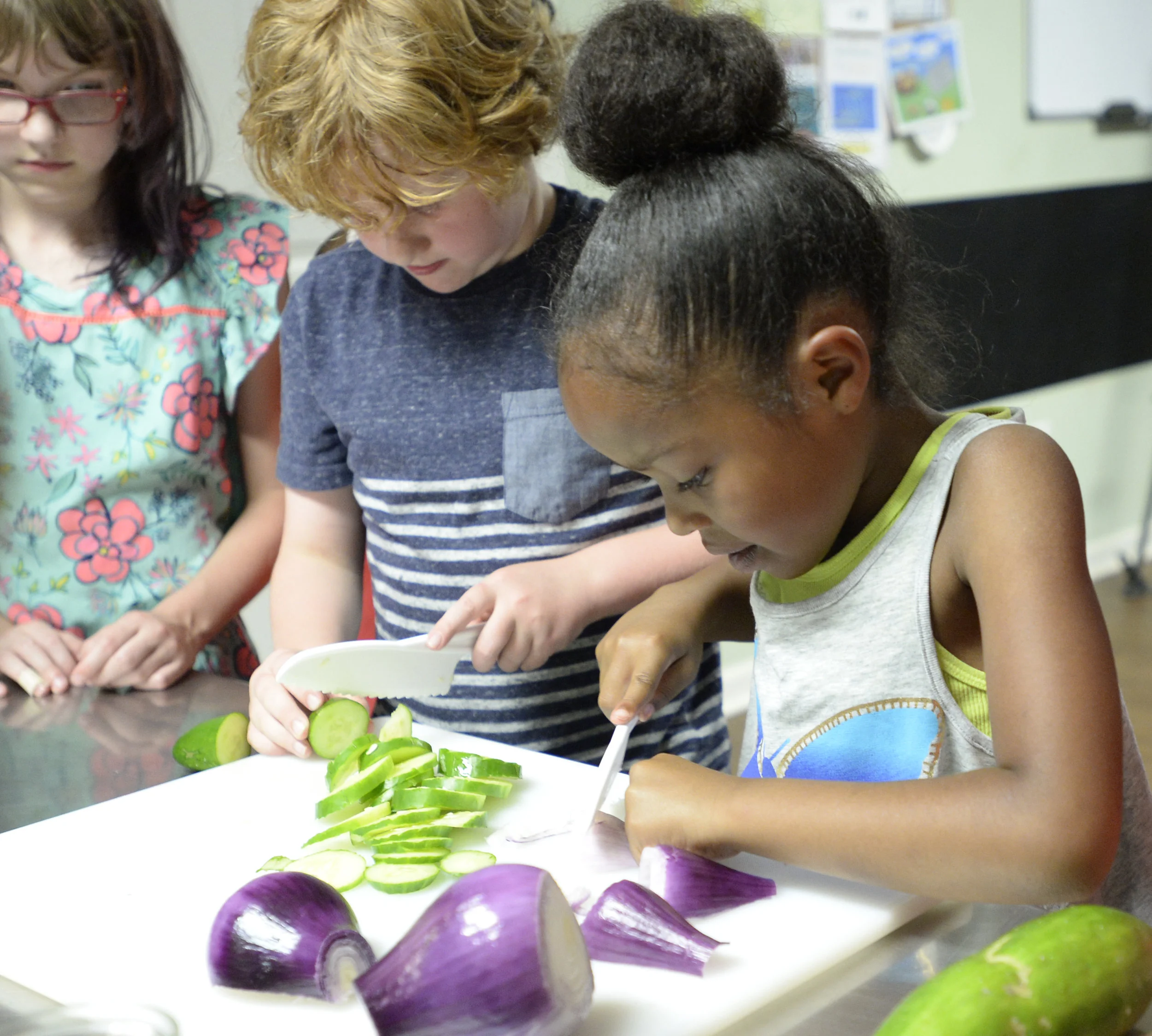 Inter-faith Food Shuttle Camden Learning Garden with Hunter Elementary School and WRAL. June 2017 (photo by Sara D. Davis)