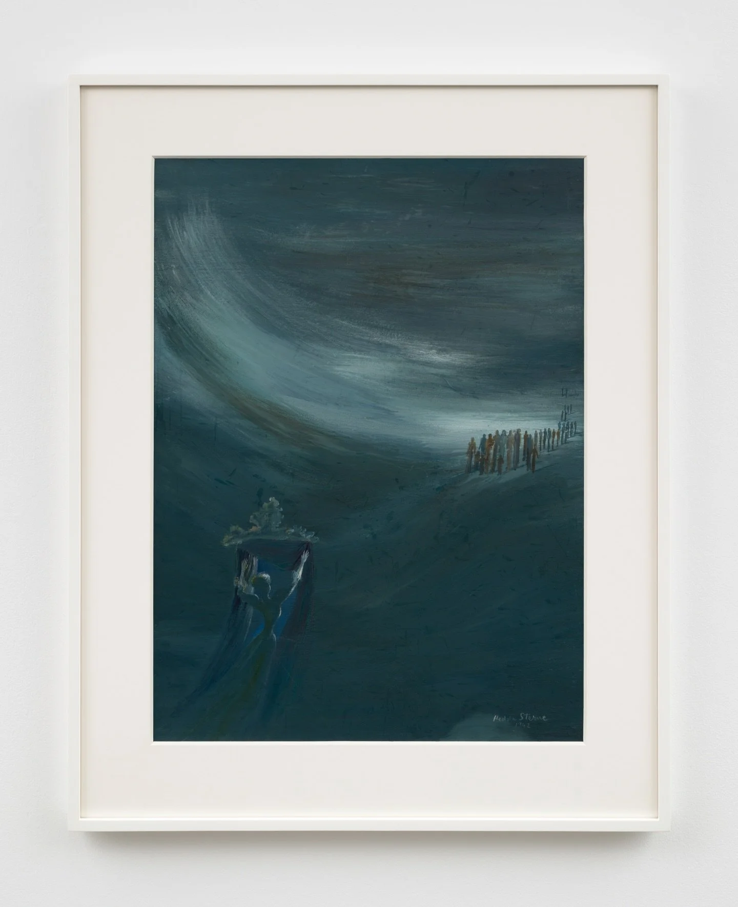 This Untitled Surrealist work from 1942 is included in @vandorenwaxter Booth G2 @artbasel Miami Beach! Up December 5 - 7, 2025. 

Work Information: Hedda Sterne, Untitled, 1942. Gouache on paperboard, 27 x 20 in (68.6 x 50.8 cm). Images courtesy @van