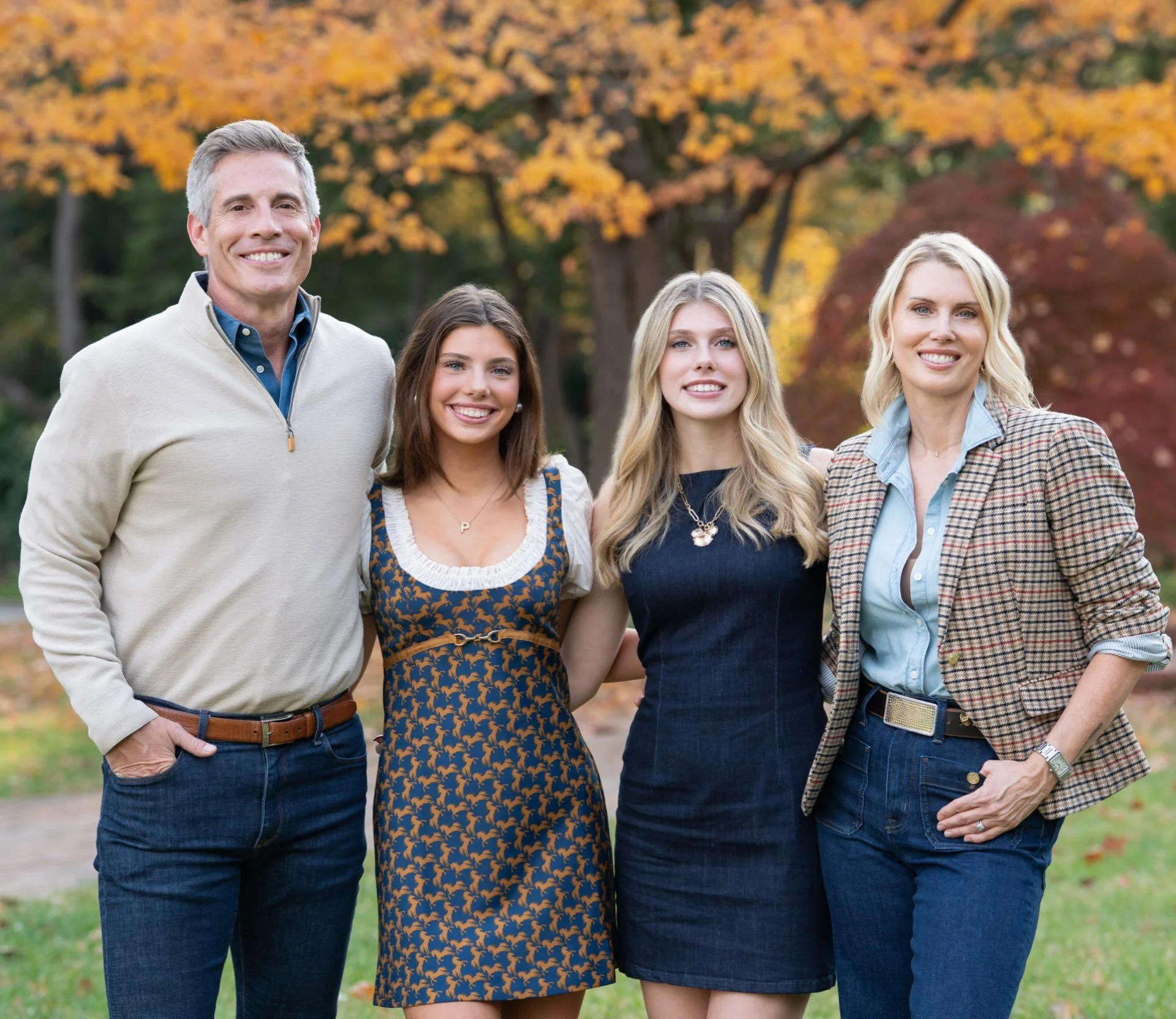 Family photos in the fall bring such beautiful colors-in fall leaves and in clothing!  I loved photographing this family.  They nailed the look.