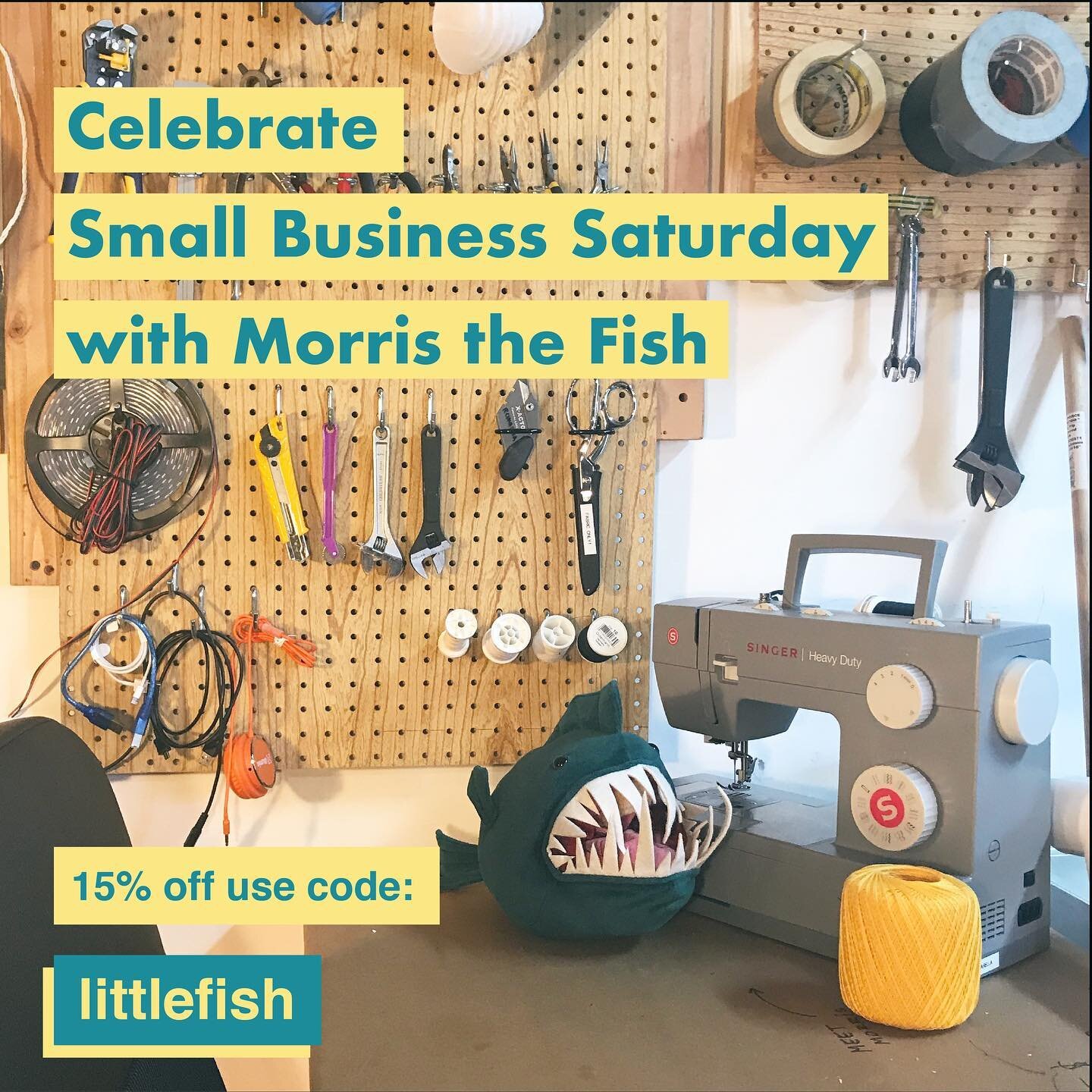 Celebrate small business Saturday with Morris the fish. Use code littlefish for 15% off today 11/28 only!