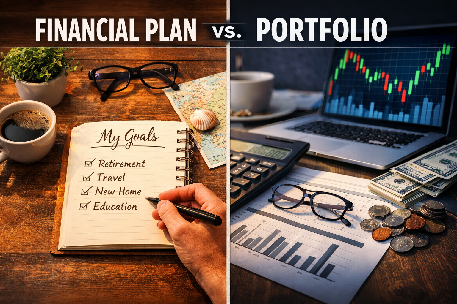 the difference between a financial plan and a Portfolio