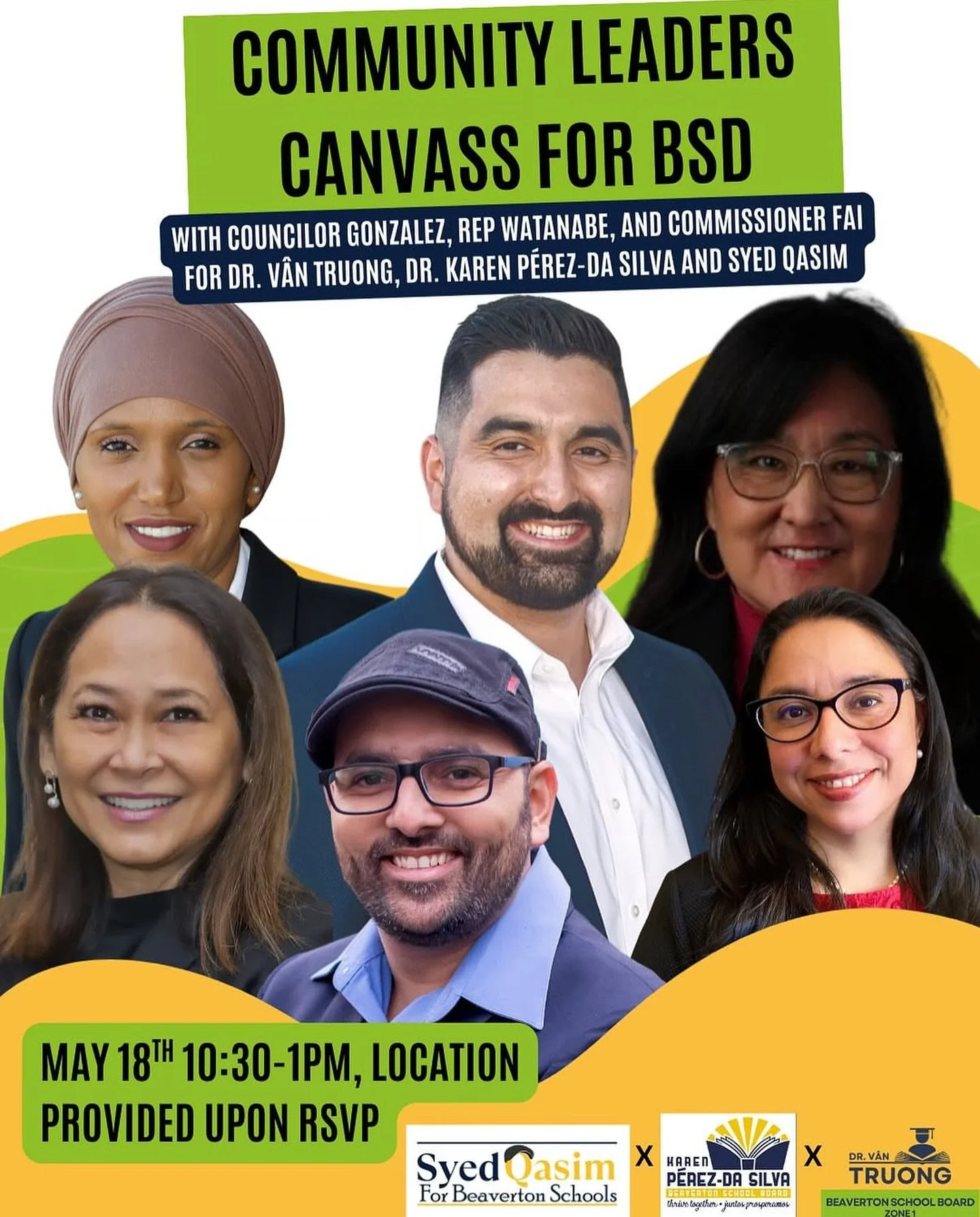 Come door knock with @jcgonzalezor @marifororegon and @nafisafaiwashco 

📆: Sunday, May 18
⏰: 10:30am - 1pm
📍: Beaverton 

Link in bio to RSVP

&mdash;&mdash;&mdash;-
#gotv #getoutthevote #bsd #bsdzone1 #beaverton #oregon #schoolboard #orol #vantru
