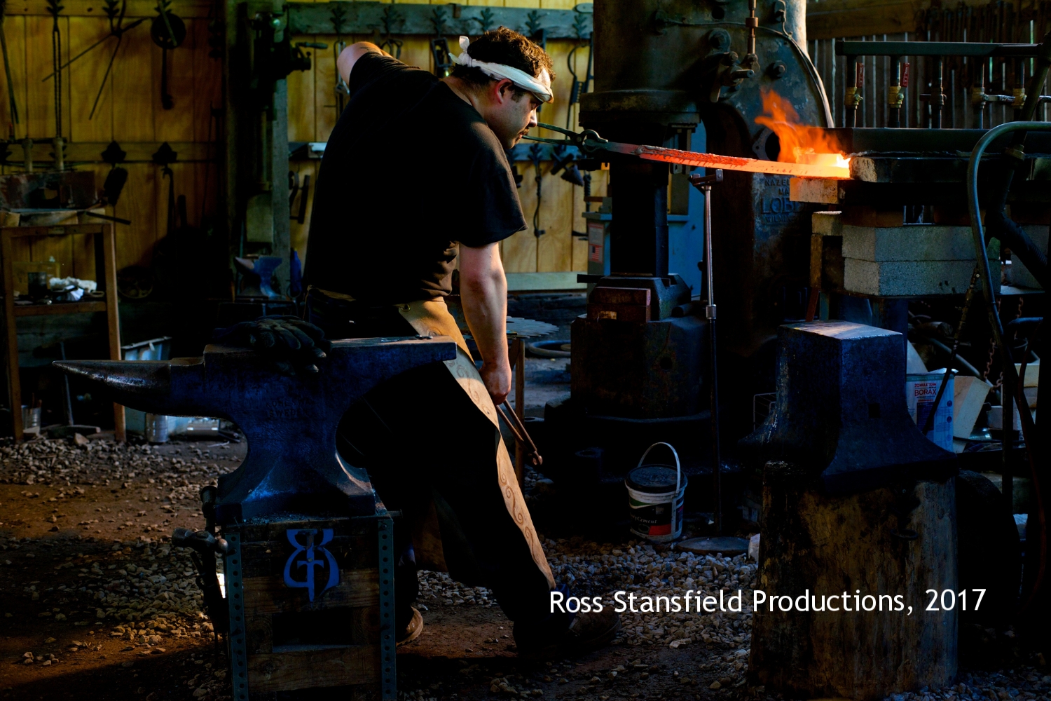 Sam Salvati Heating up the Katana in the forge