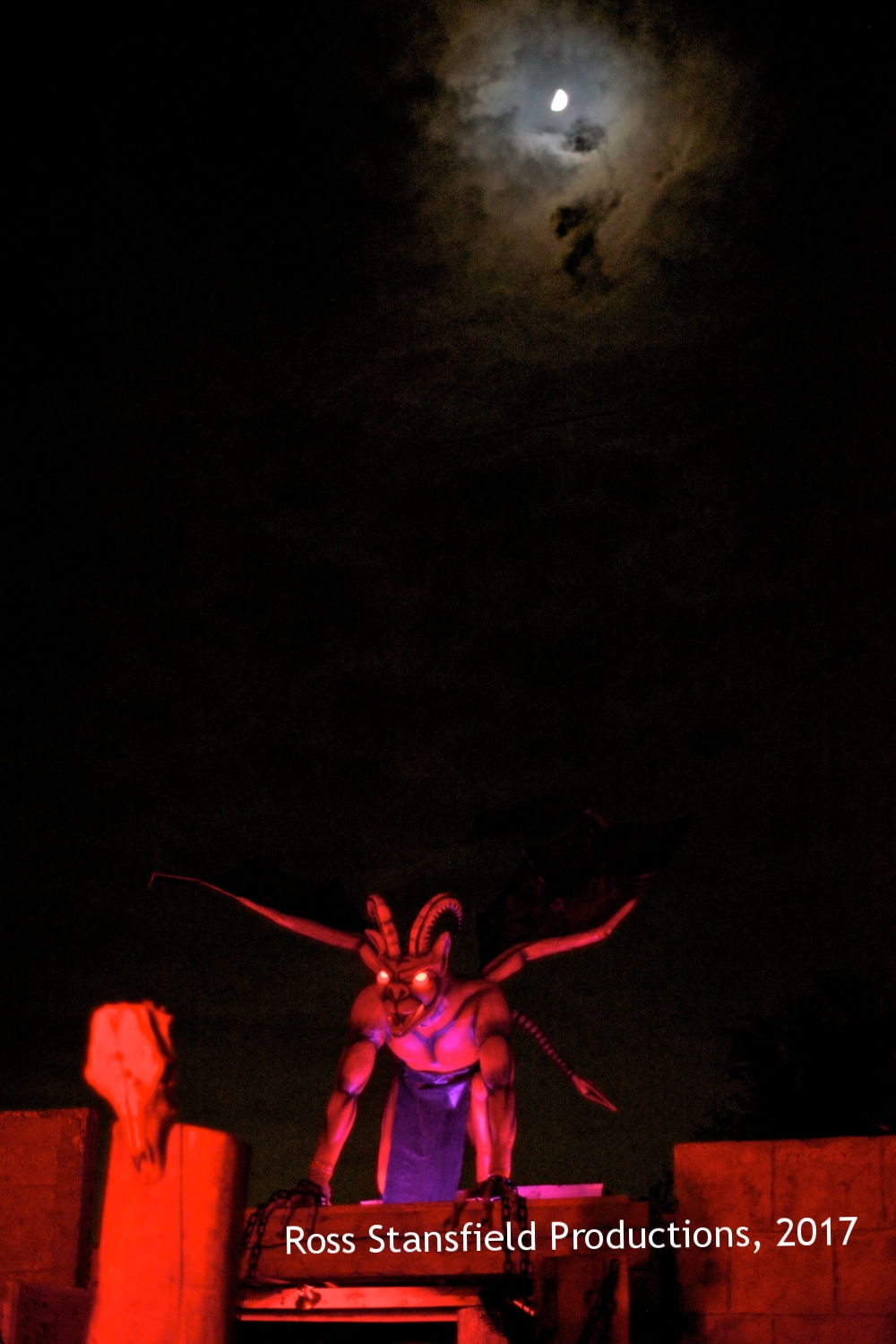 Markoff's Demon gatekeeper with moon, 2014