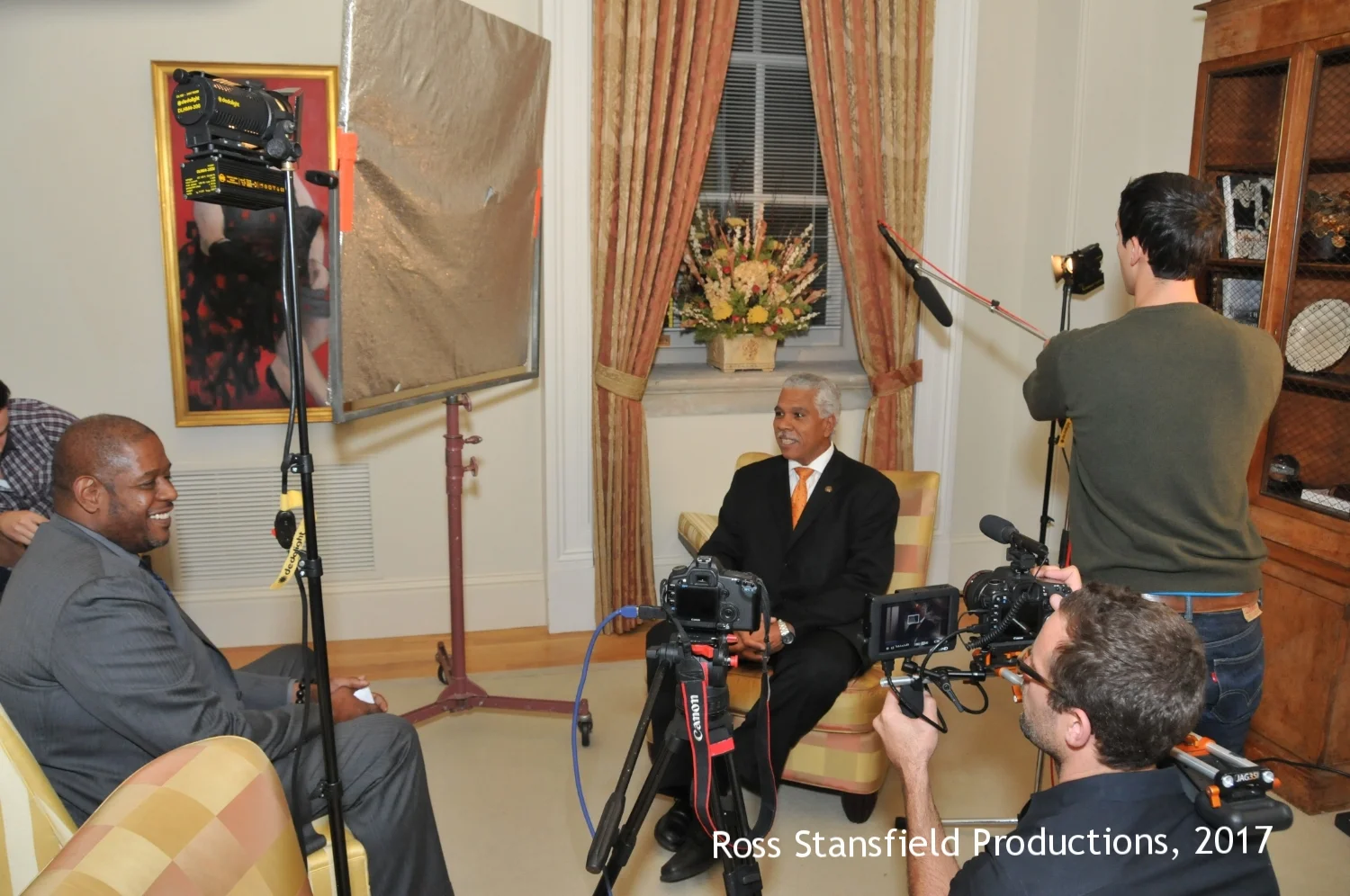 Forrest Whittaker working on "A T & T shoot at the National Portrait Gallery