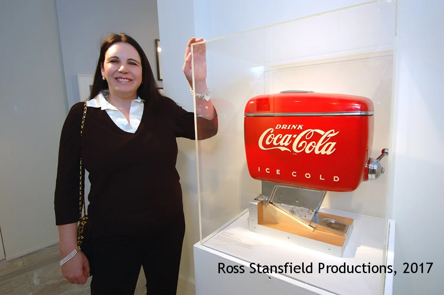 Laurence Loewy at Moda with the Coca Cola Dole dispenser