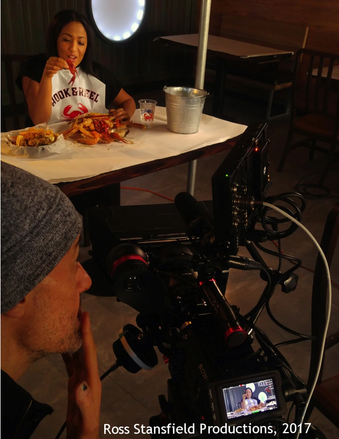 Gus Soodah shoots the "Hook & Reel" Spot.