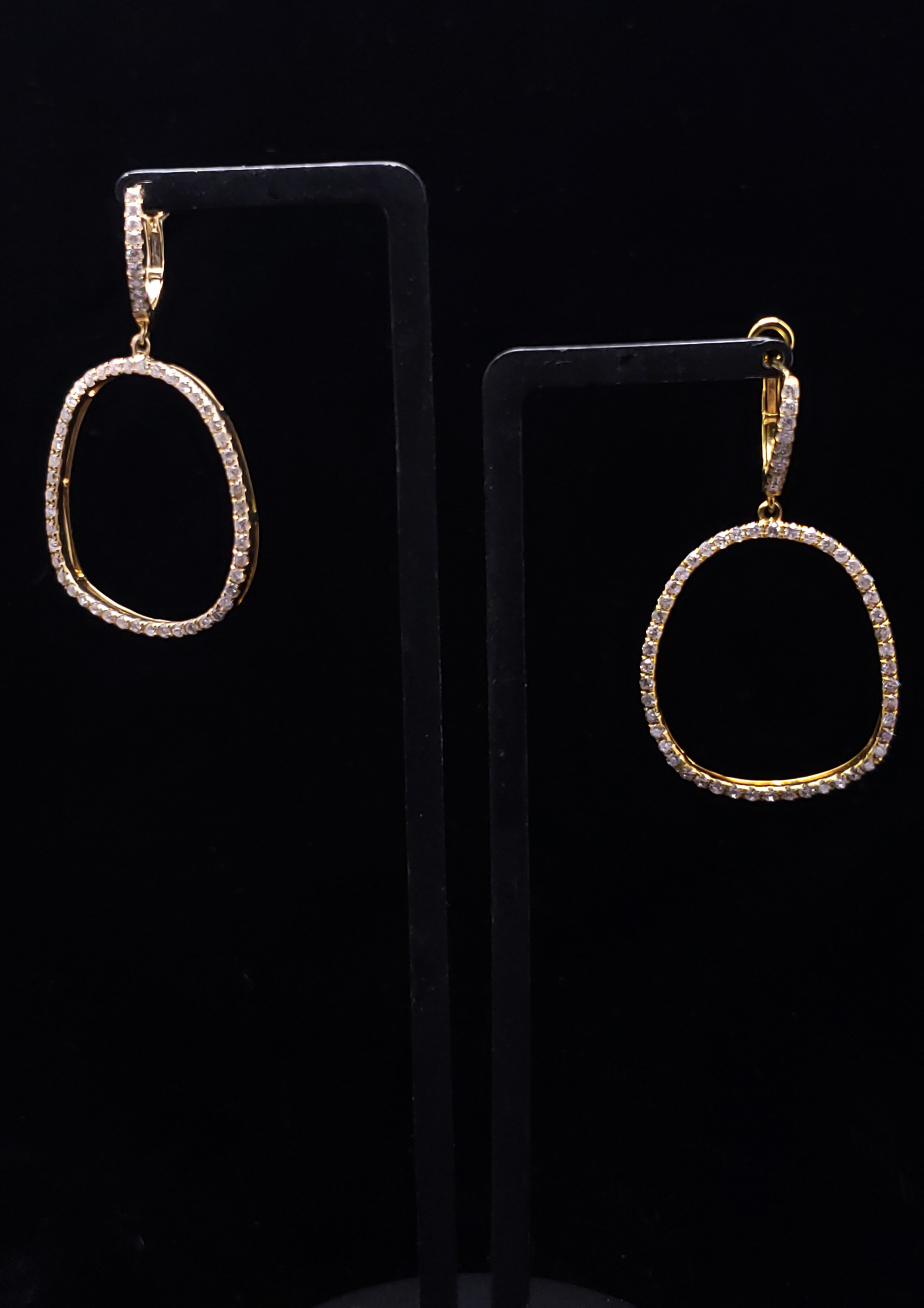 Lyns Jewelry Hematite Heart Drop Earrings Silver or Gold 