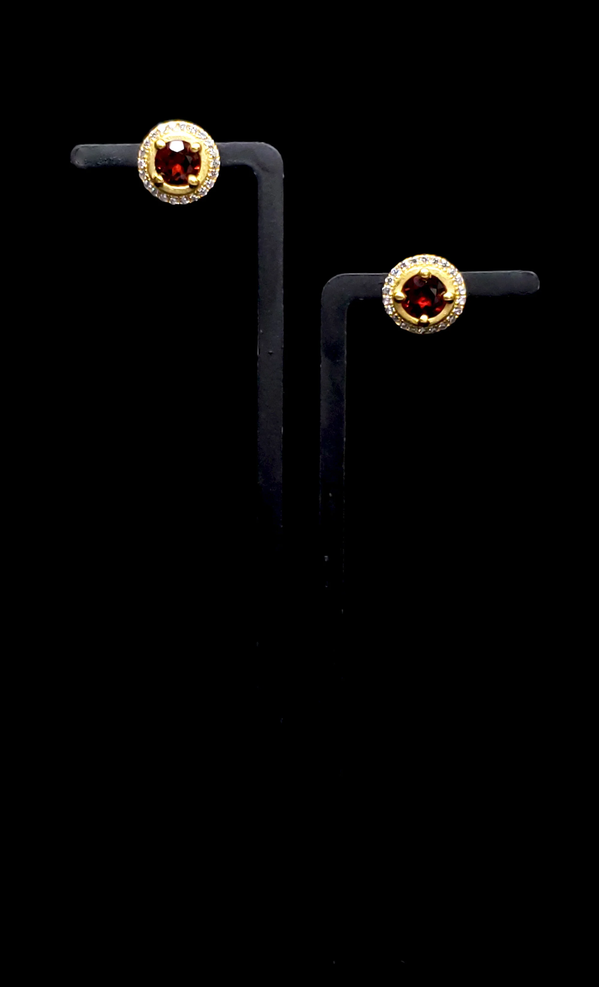 BERND WOLF Garnet and CZ Studs
