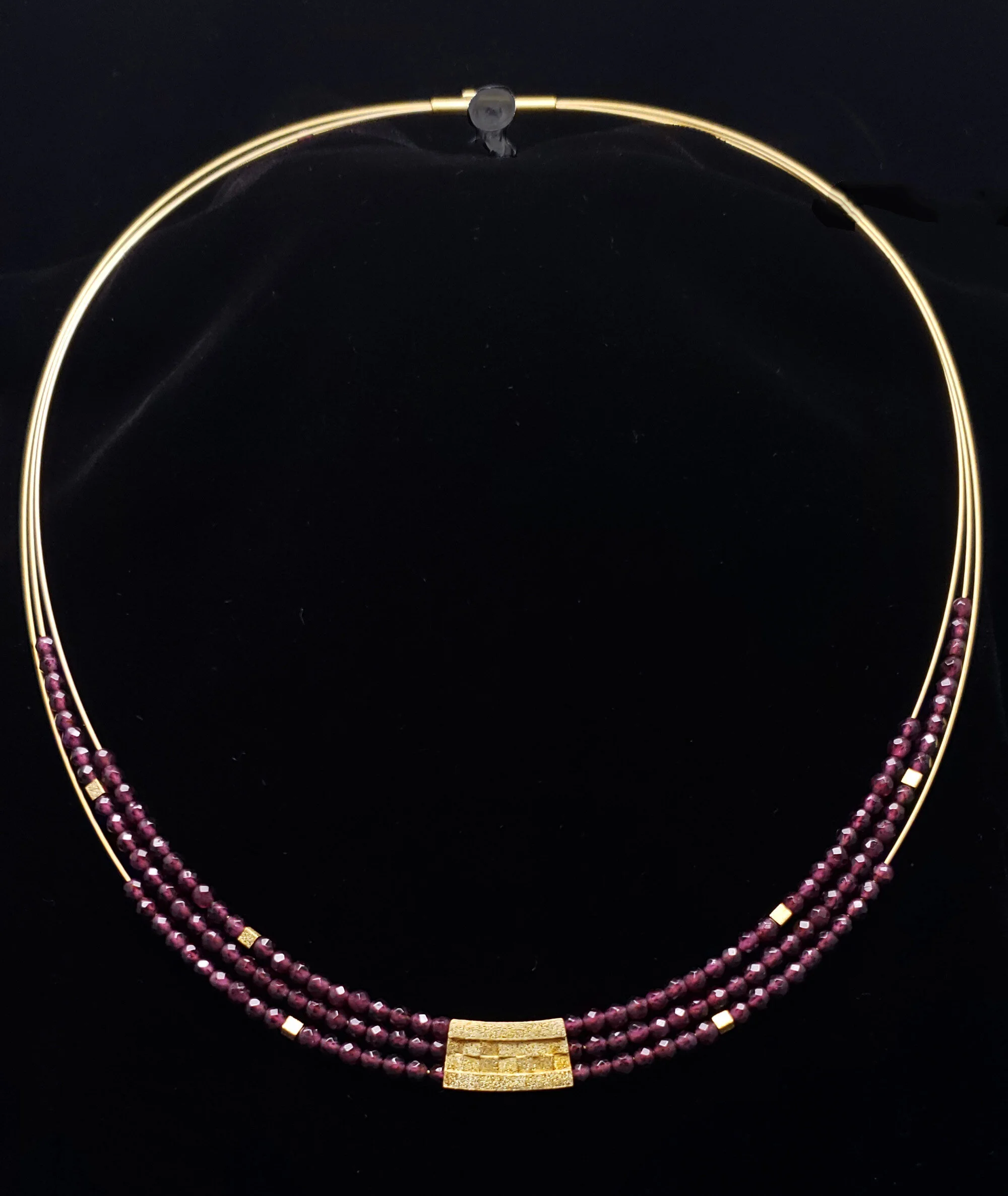 BERND WOLF 3 row Garnet Necklace