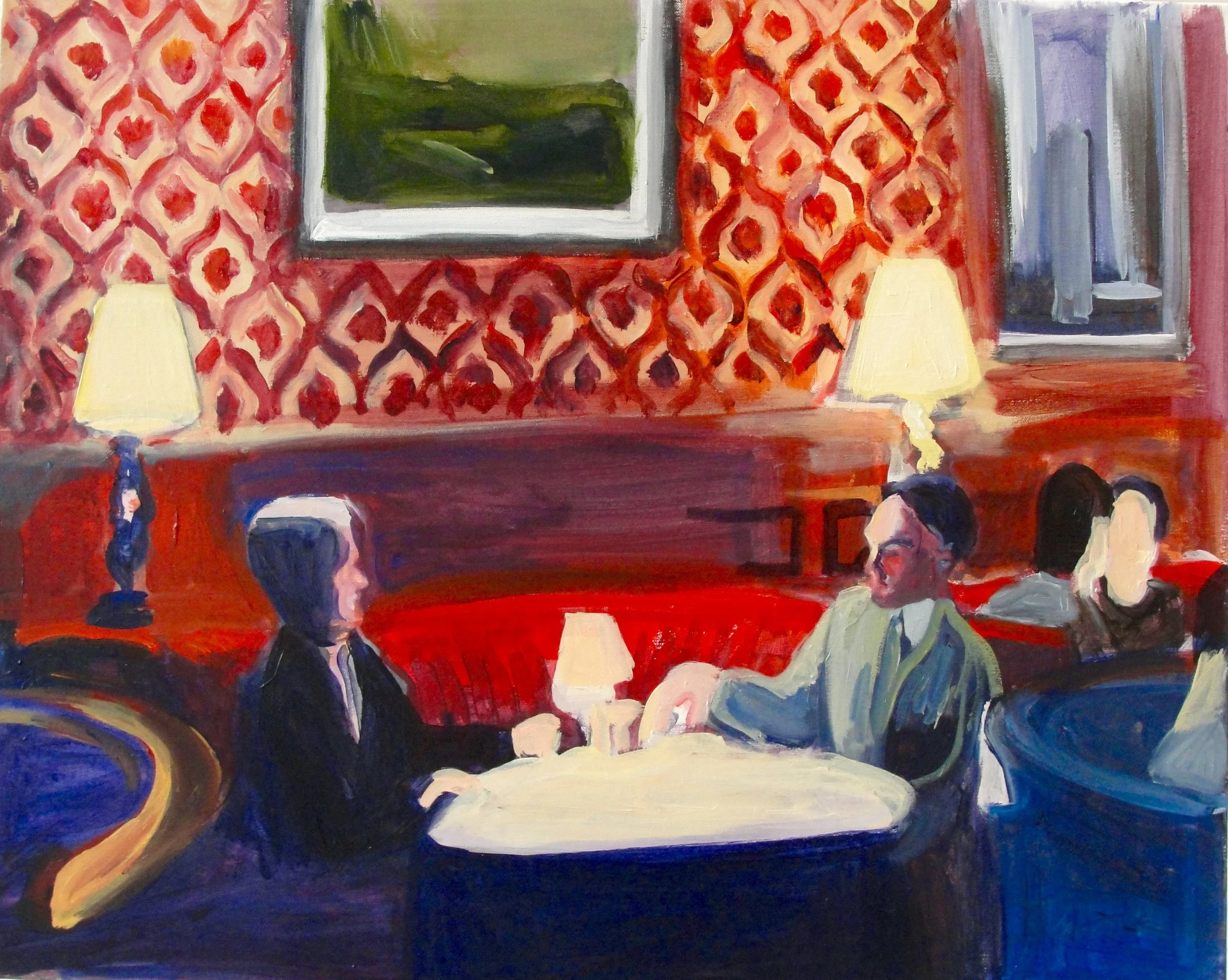 BUSINESS LUNCH (2010). Acrylic on canvas, 24 x 30 inches. SOLD.
