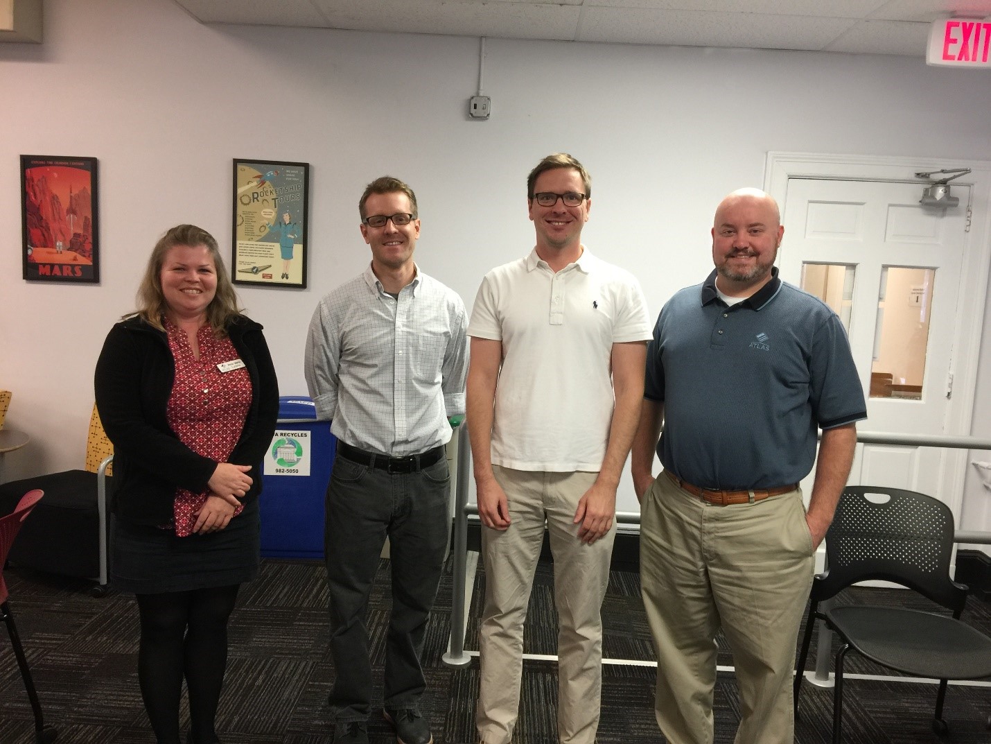 (Left to Right) Anne Marie Lyons, Atlas Systems; Noah Huffman, Duke University; Mark Custer, Yale University; Chris Youngblood, Atlas Systems