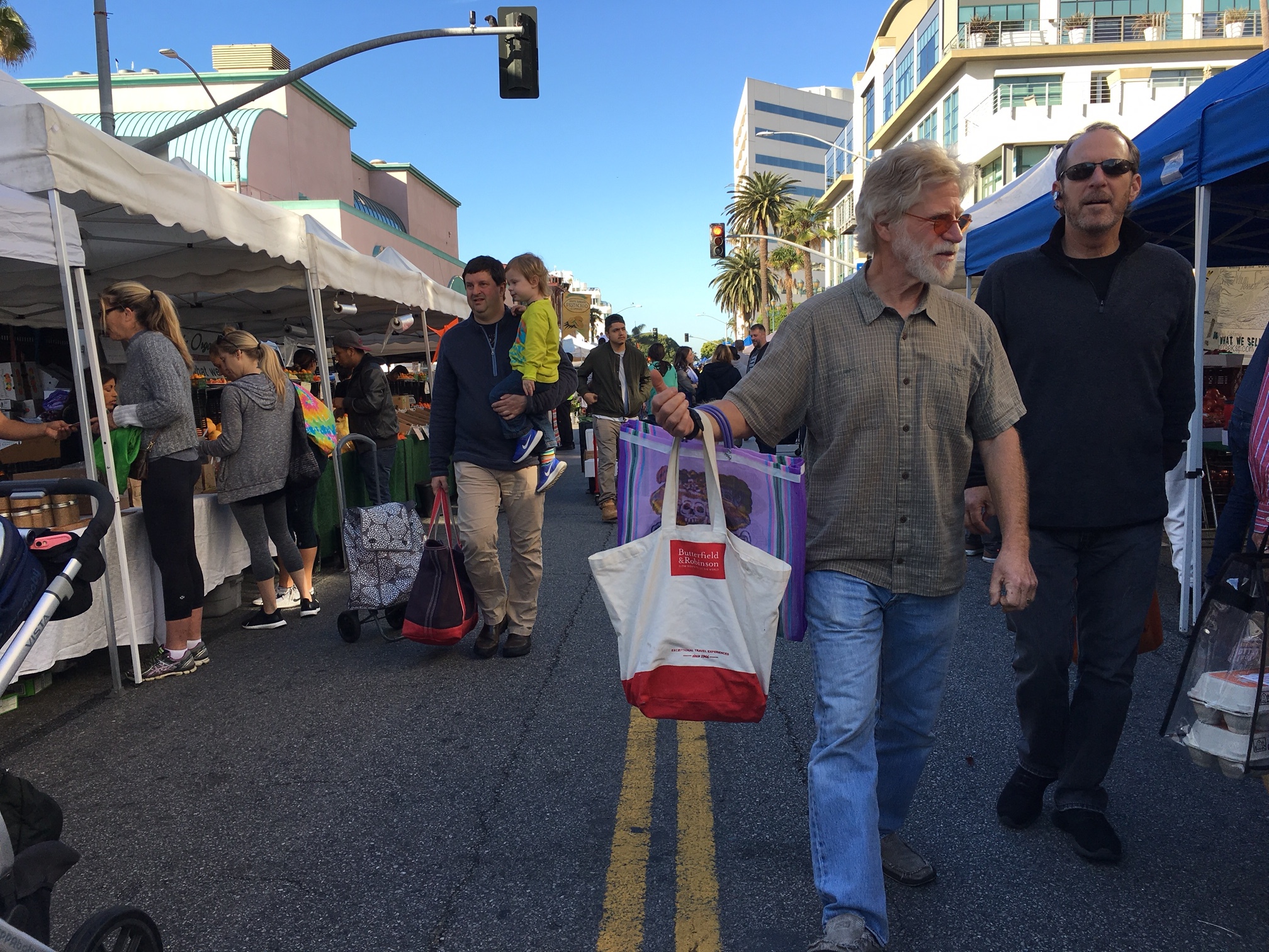 Taking in the earlybird crowd at Wednesday's Santa Monica Farmers Market.