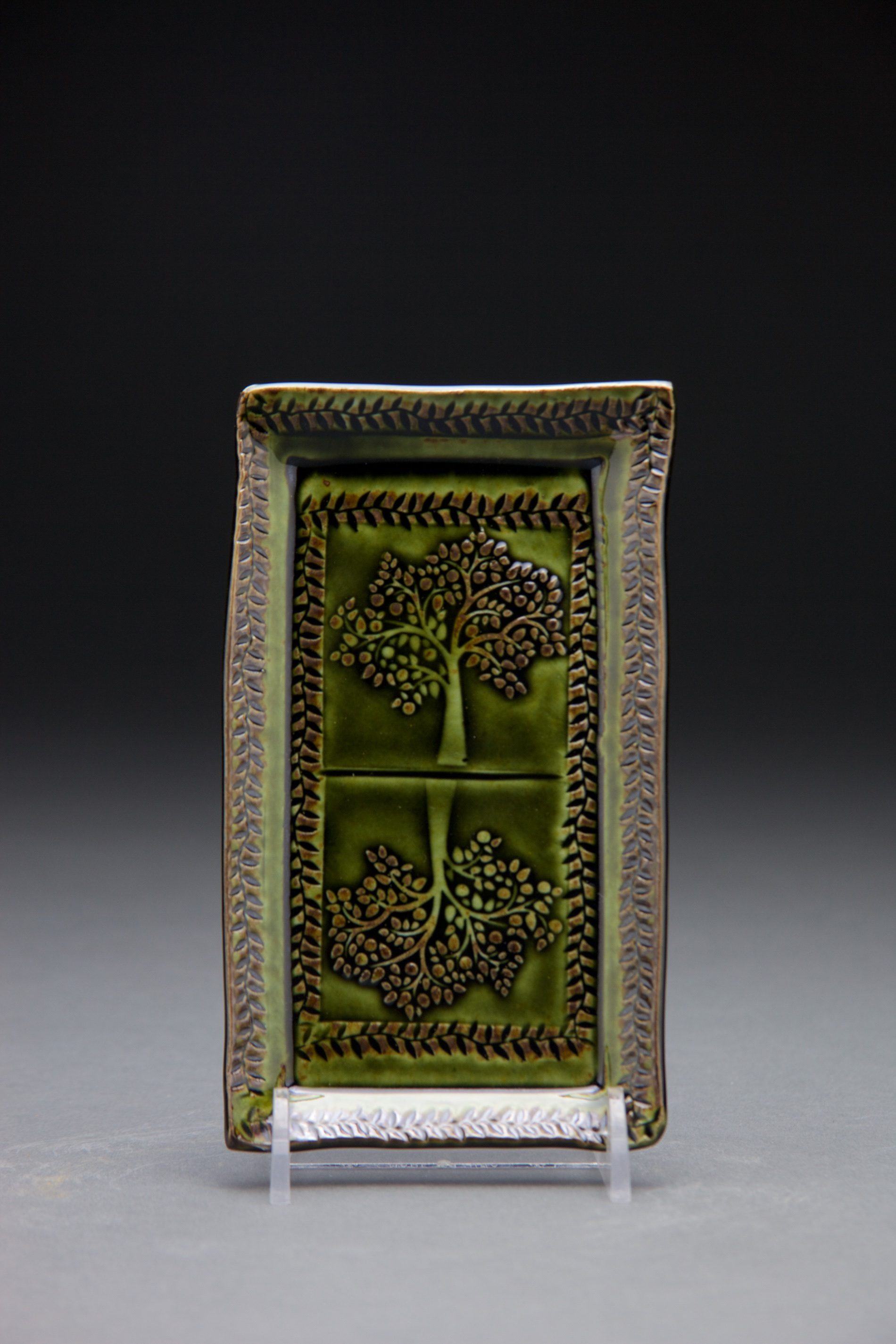 3x6 in. forest green glaze