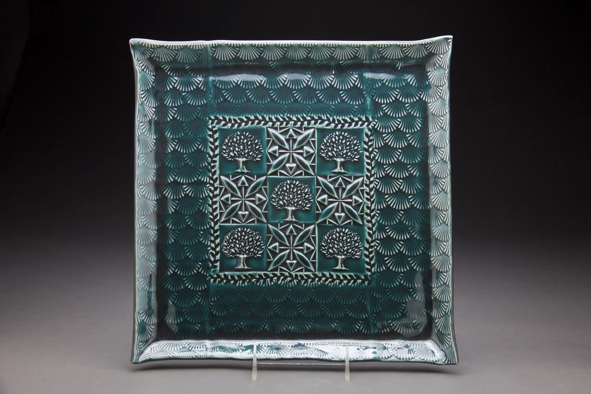 14x14 inches Persian Blue glaze