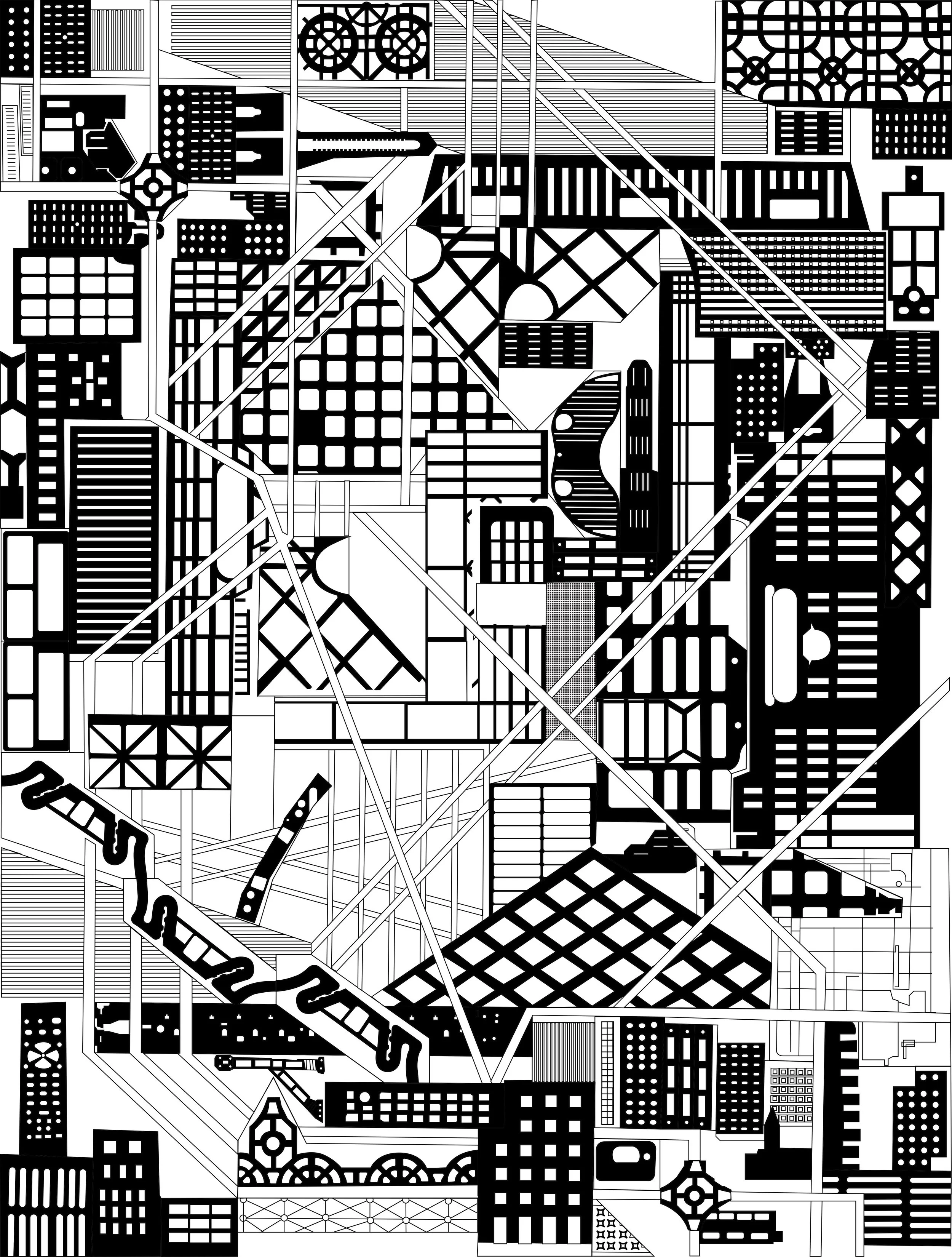 Quadrapolaropolis Stencil Outline