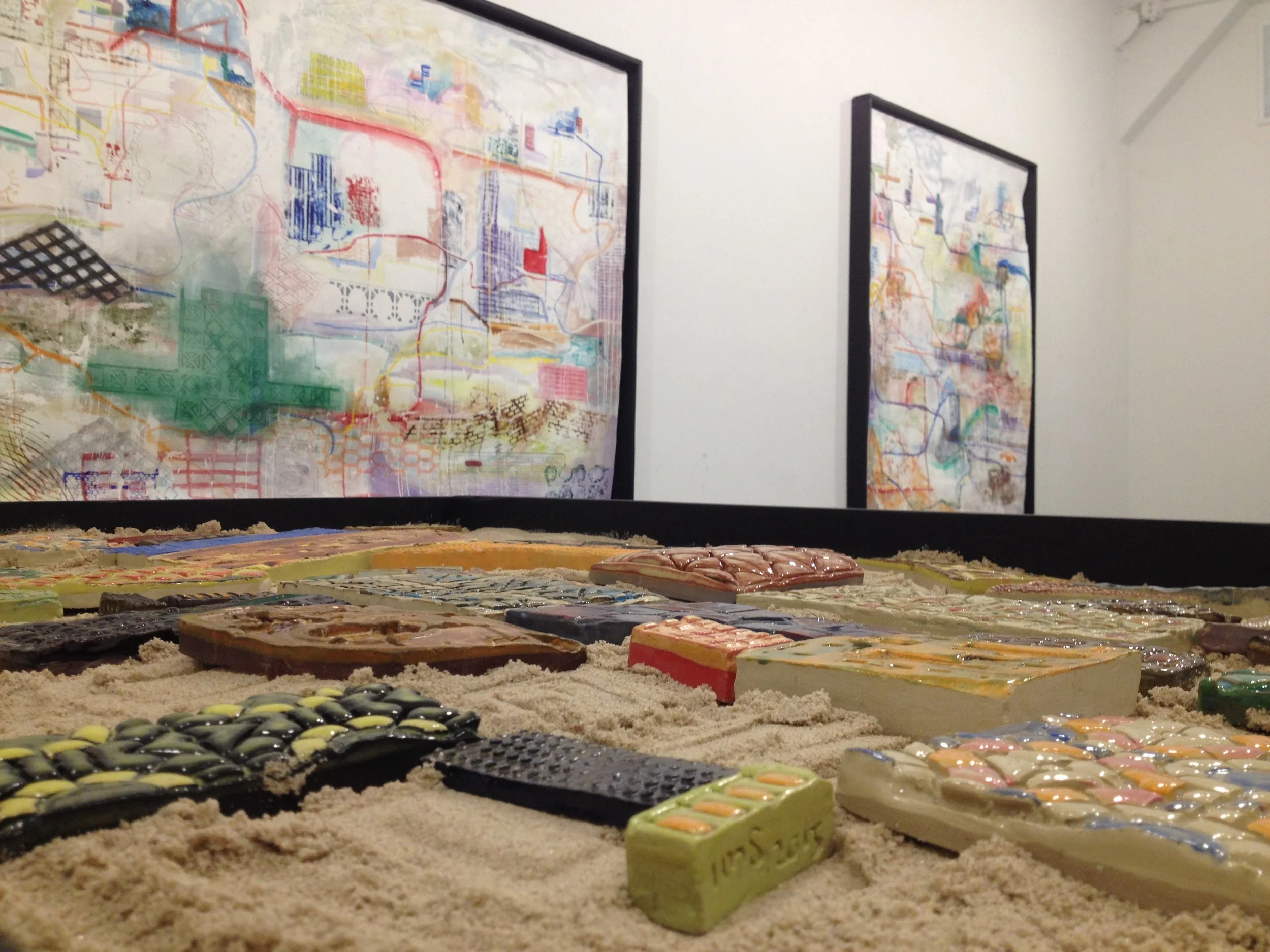 Plasti-city of Mind, An MFA Theis Exhibition Featuring Watercolor Paintings and Ceramic Tiles