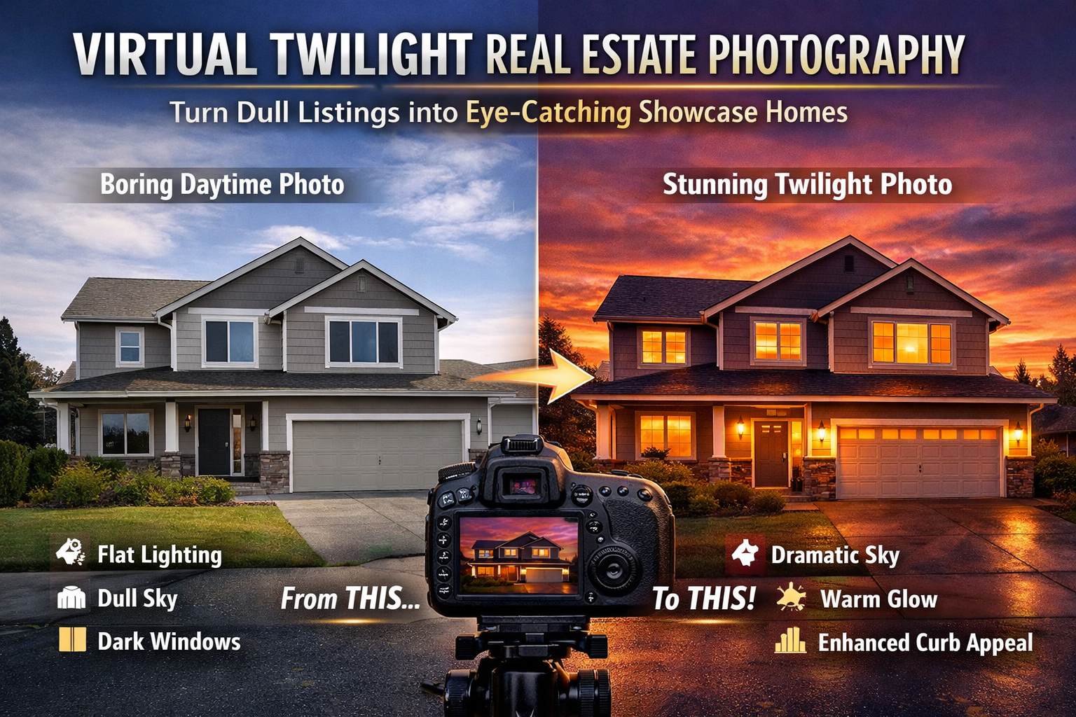 Virtual Twilight Real Estate Photography: The Fast Solution to Flat Listing Photos