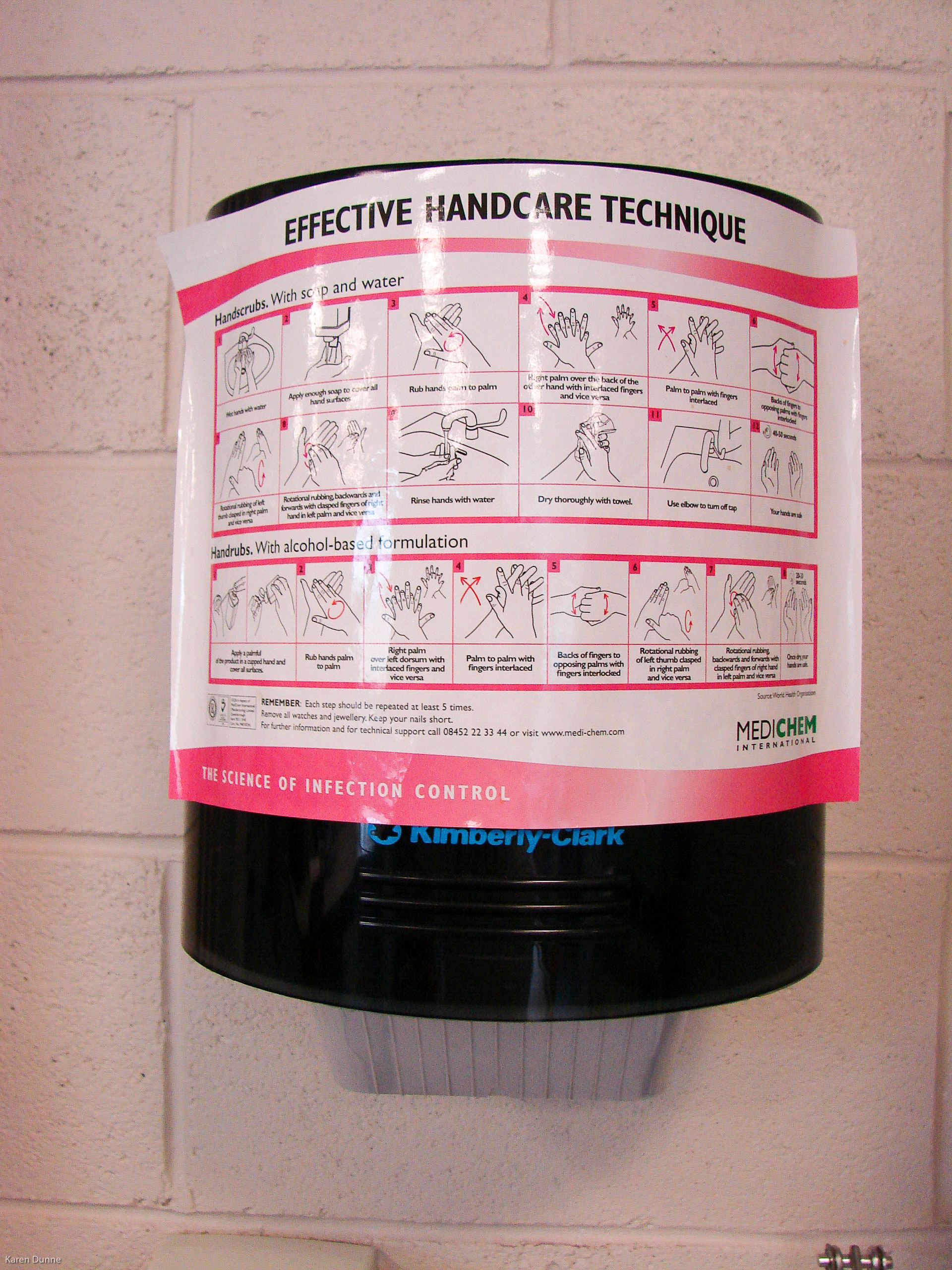 Hand wash instructions