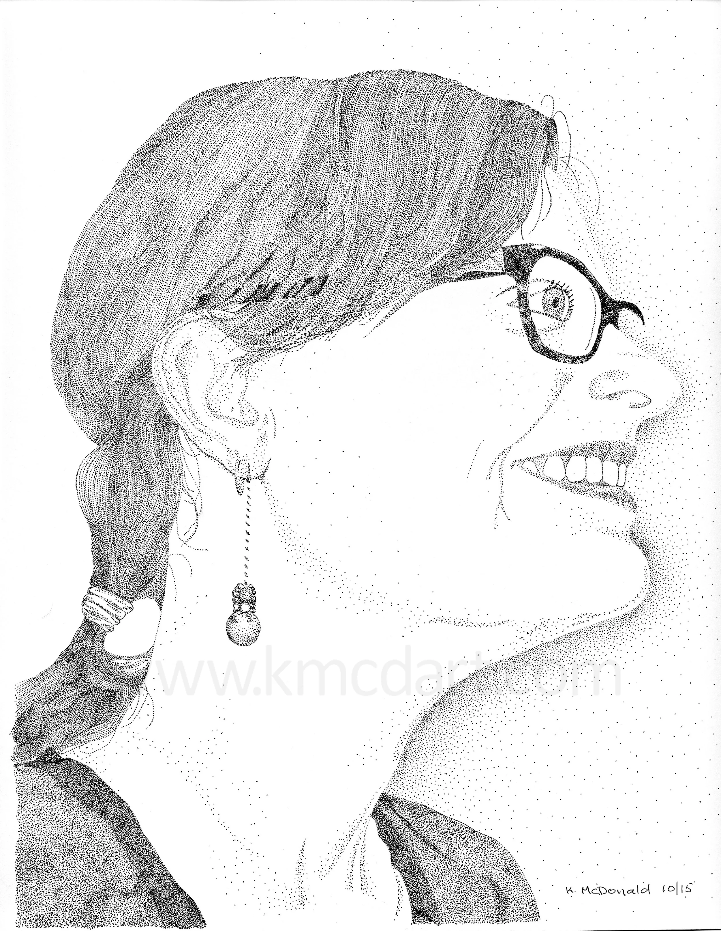 Serena: ink on bristol, 9" x 12"