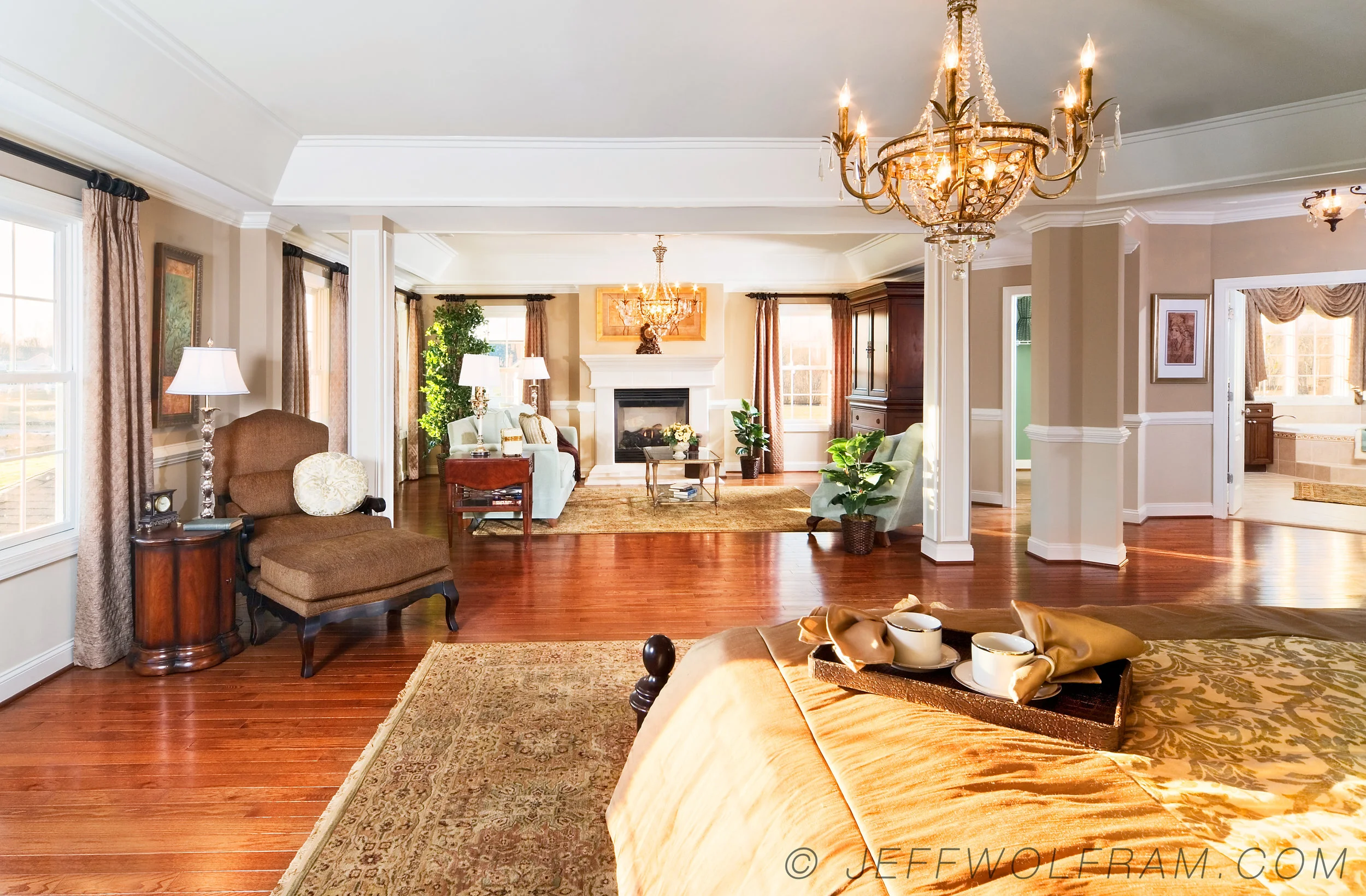 Luxury model home photographed by commercial photographer Jeff Wolfram