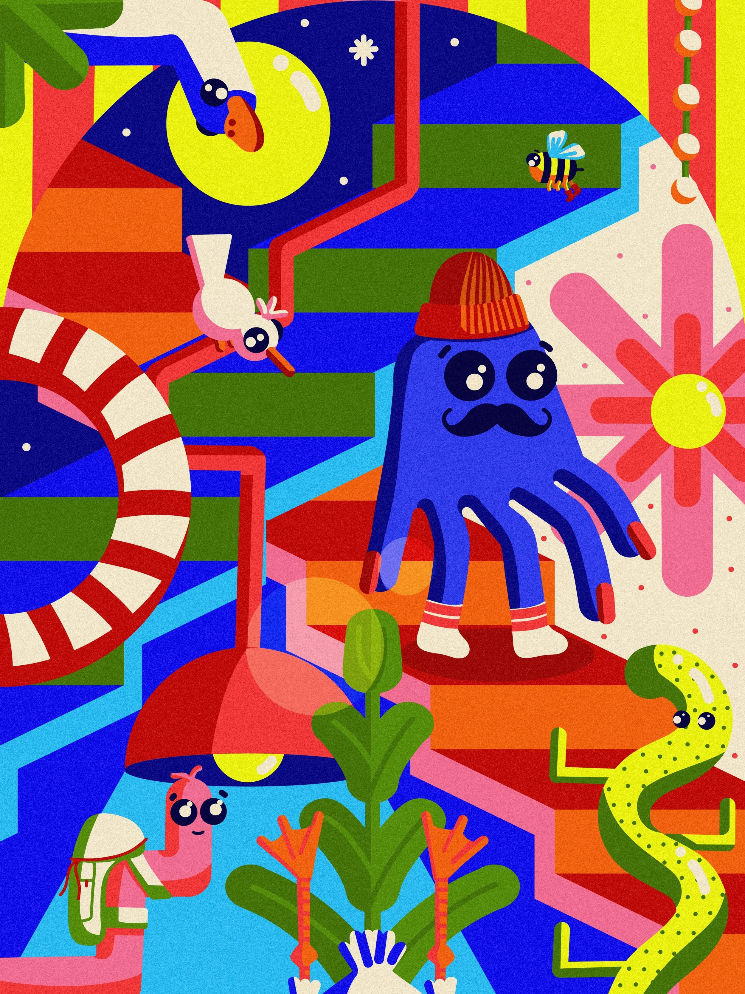 We are part of a colourful universe, where difference is the whole point! ✨
Nobody matching anybody and everybody still fits! 🌈💫
-
#bydanielchimal #illusttation #illustrateddesign #happyplace