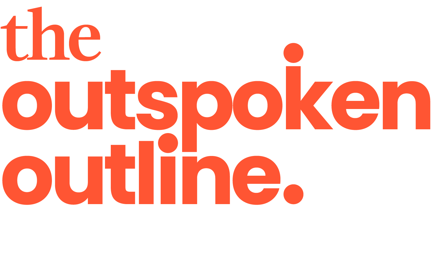 Quote in bold red text: "The outspoken outline."
