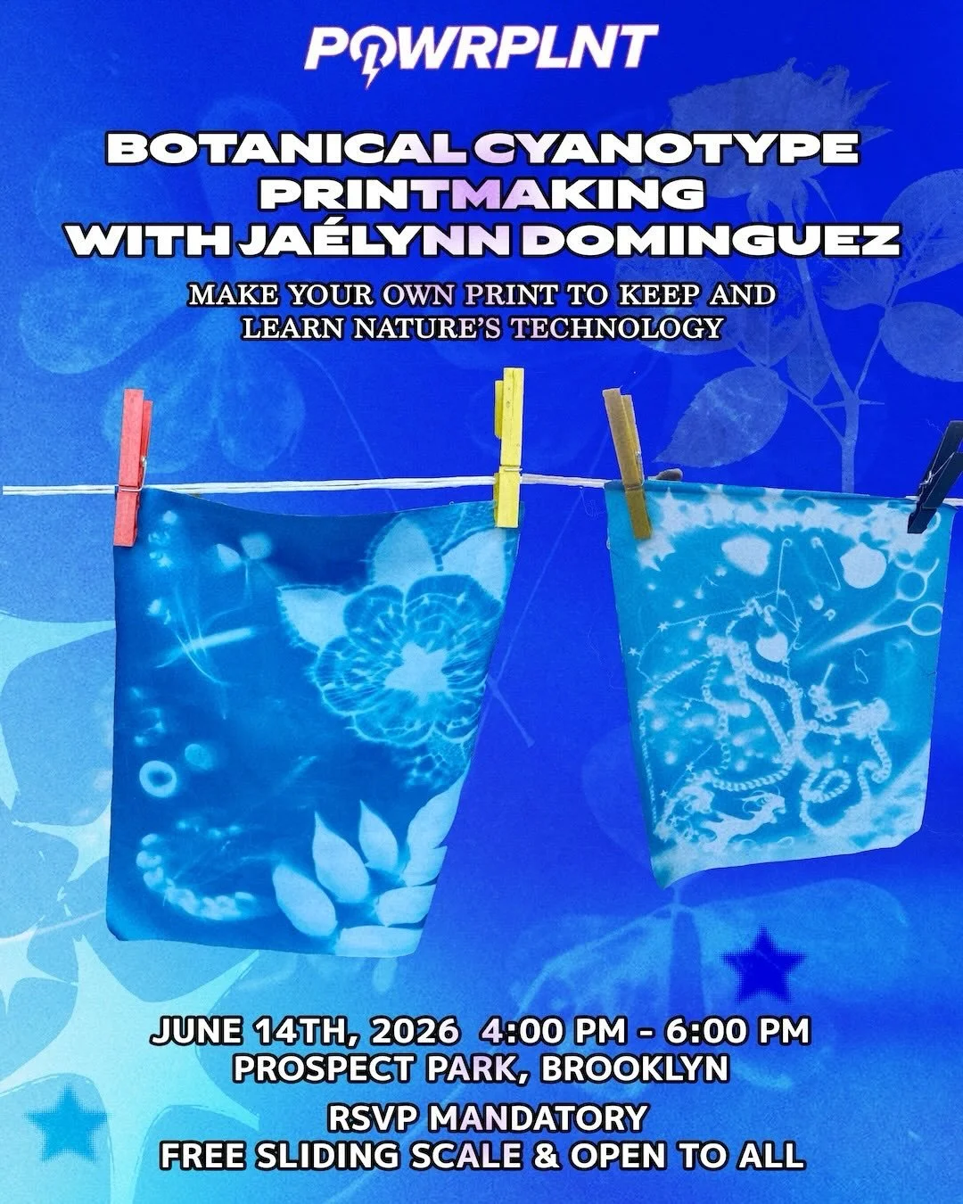 🌱🌳🍀EARTH ANGELS WE OUTSIDEEEEEE! Come join us on June 10th at Prospect Park for a magical Botanical Cyanotype Printmaking workshop with our earth angel Ja&eacute;lynn Dominguez aka @c.e.i.b.a 🌱🌳🍀
 
Learn print making using nature&rsquo;s techno
