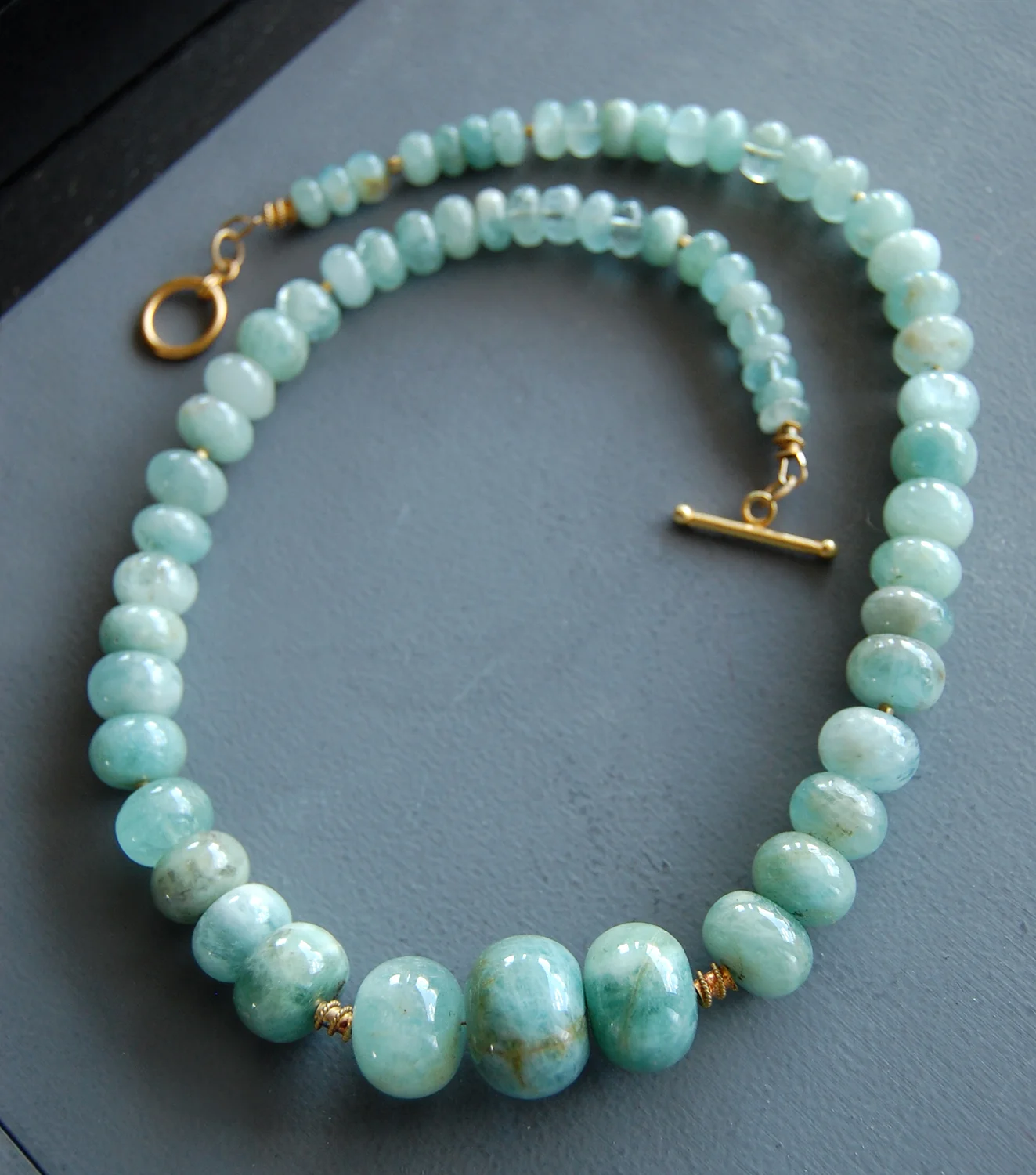 Gorgeous Milky Aquamarine Rondells