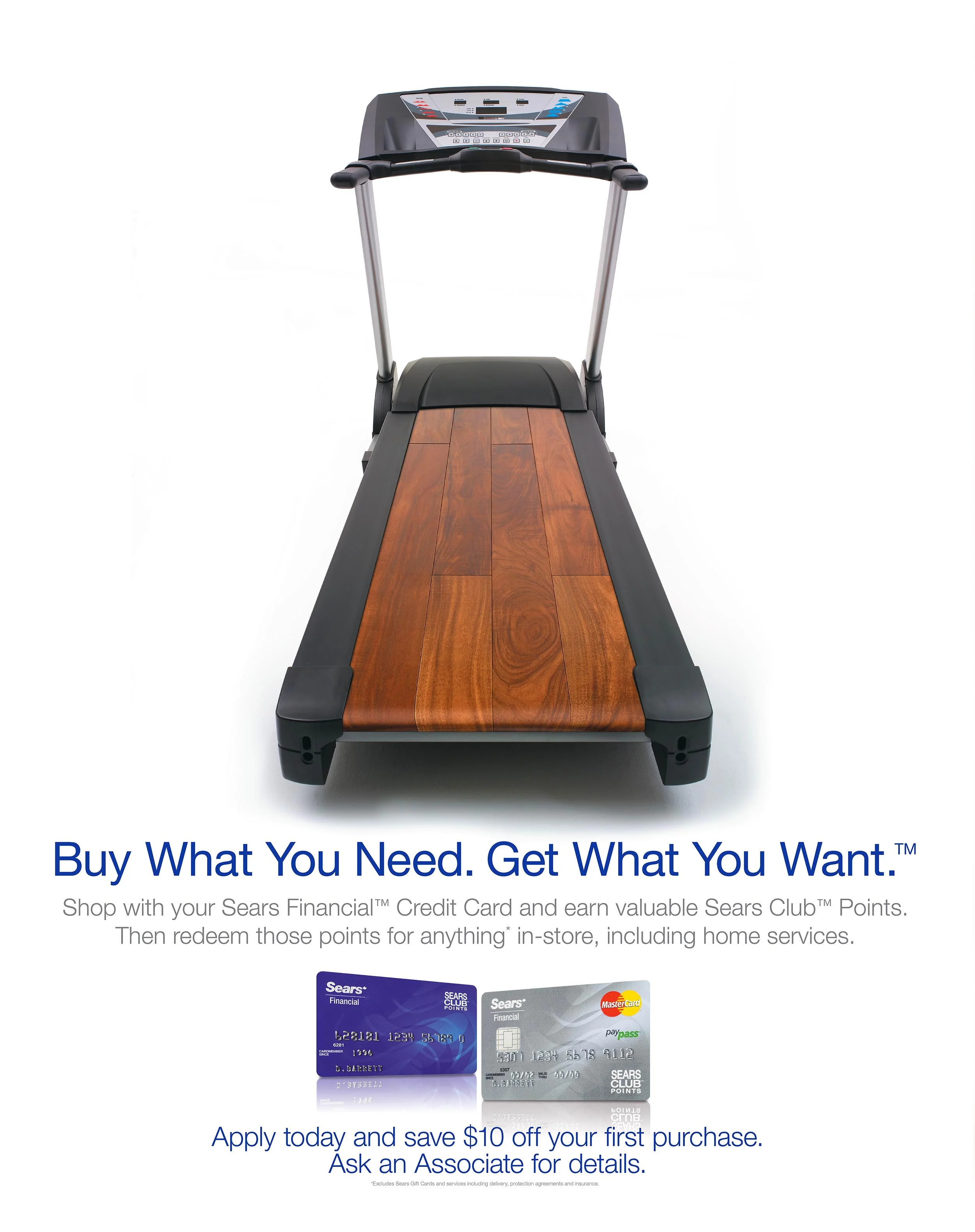  Treadmill with hardwood track concept for Sears Club points. 
