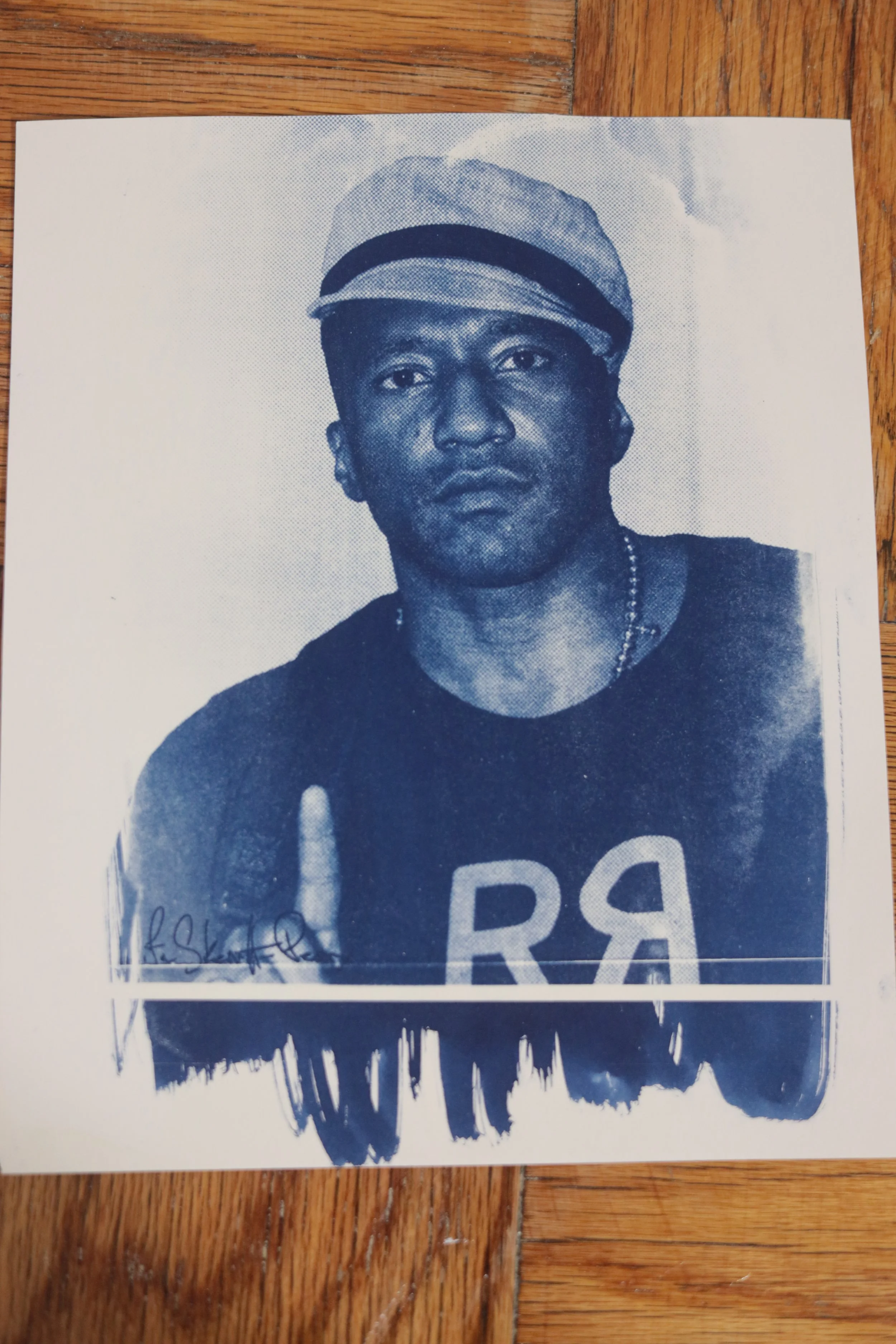 Q Tip Cyanotype Prints