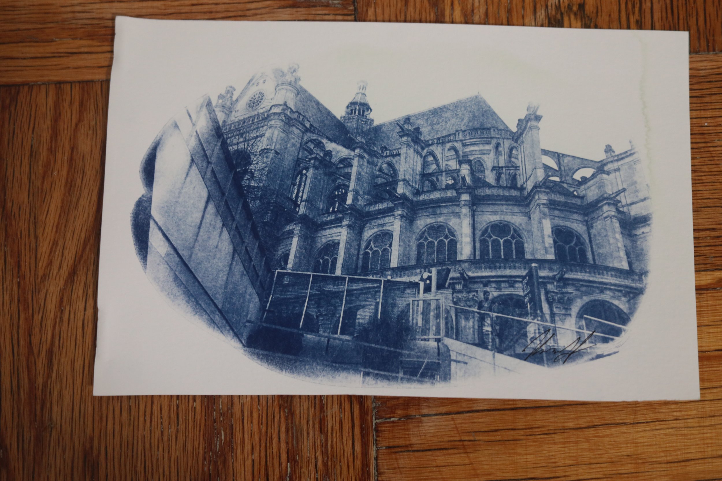 Paris Building Cyanotype