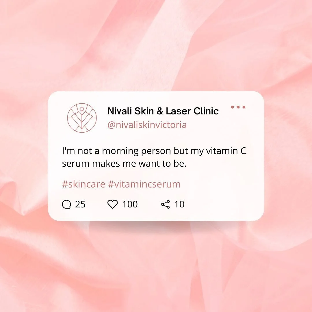 Raise your hand if the only things that get you out of bed are coffee and your vitamin C serum 😂🤚⁠
⁠
Hope everyone is having a fabulous weekend 💕 ⁠
⁠
📞 (250) 661-7994⁠⁠
💌 hello@nivaliskin.com⁠⁠
👩&zwj;💻 nivaliskin.com⁠⁠
.⁠
.⁠
.⁠
.⁠
.⁠
#yyj #yyj