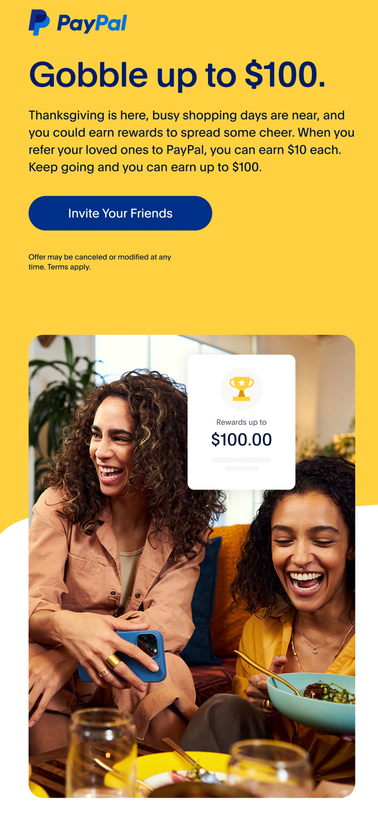Referral Program Email (Thanksgiving Theme) - PayPal
