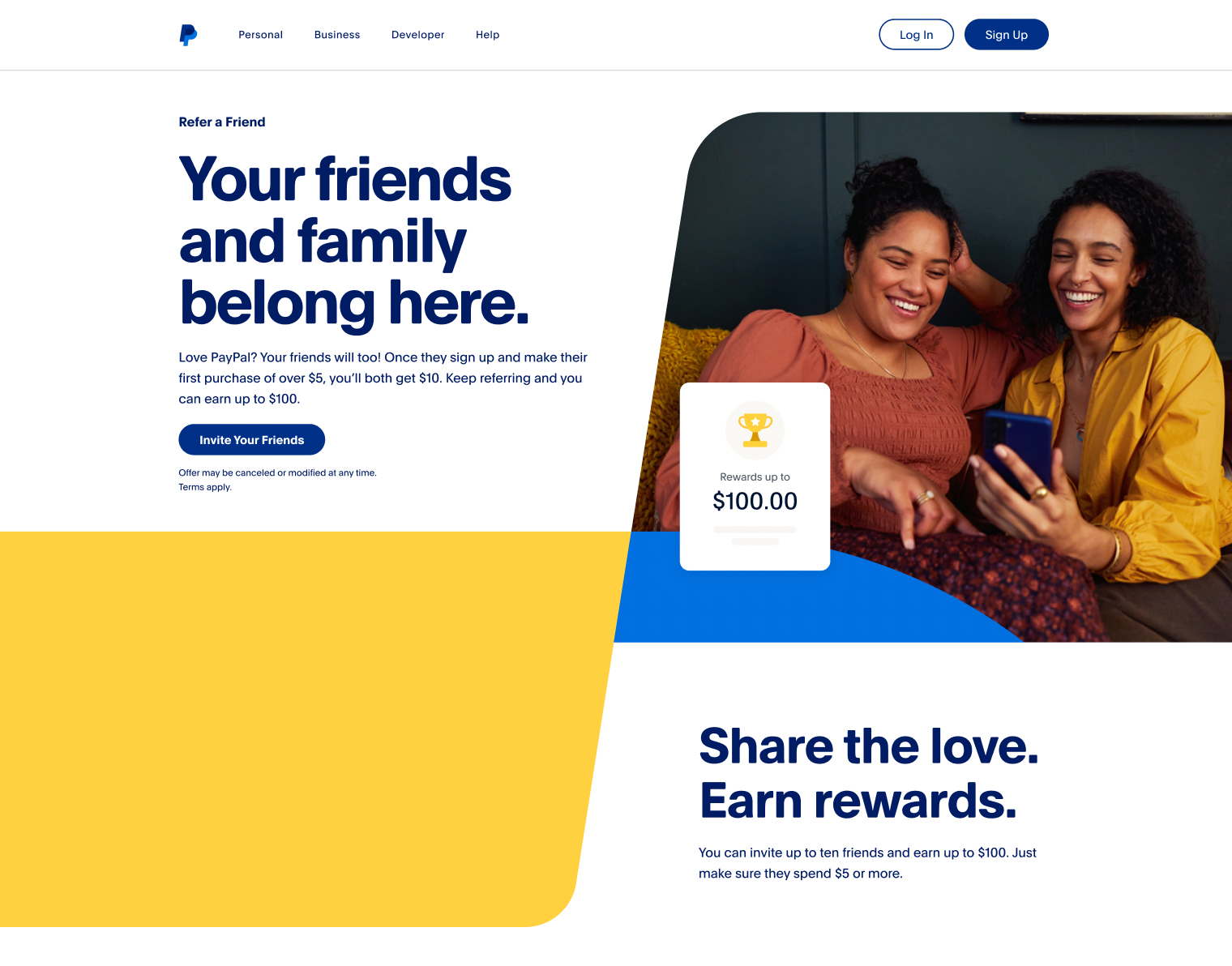 Referral Program Landing Page - PayPal