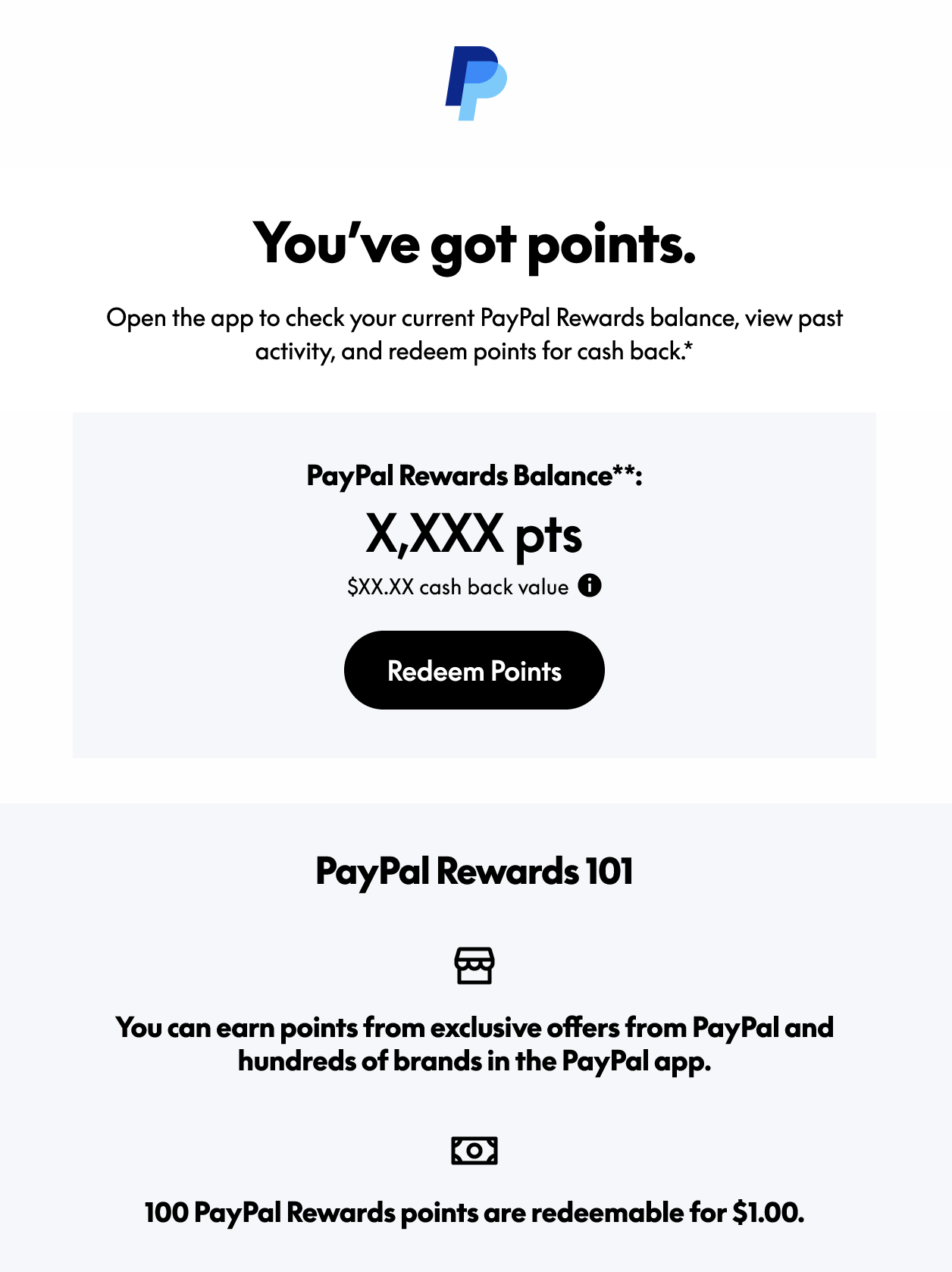 Rewards System Email - PayPal