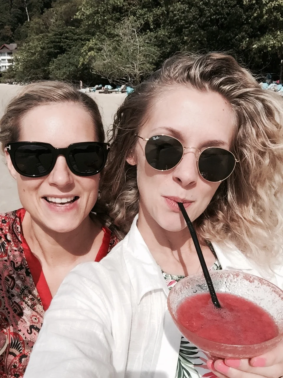 Rhiannon and I clearly looking delighted with the Daiquiris flowing 