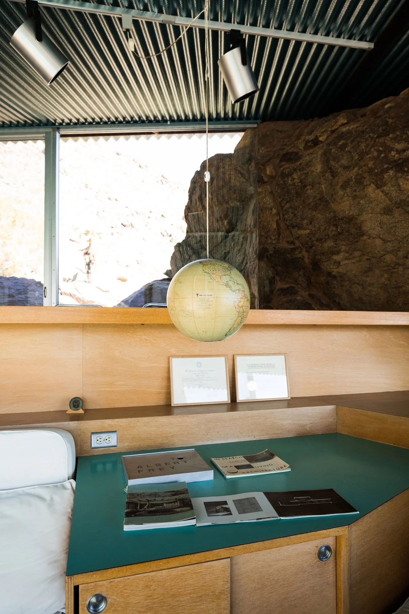 The interior of Albert Frey's Frey House II in Palm Springs, California